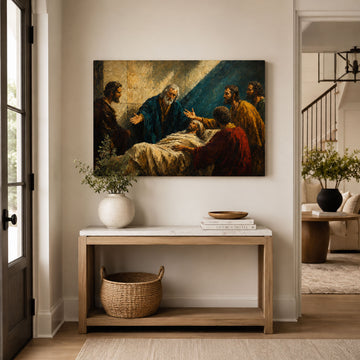 Jesus Healing the Sick Canvas Print, Biblical Healing Christian Wall Decor, Hope and Faith Gift