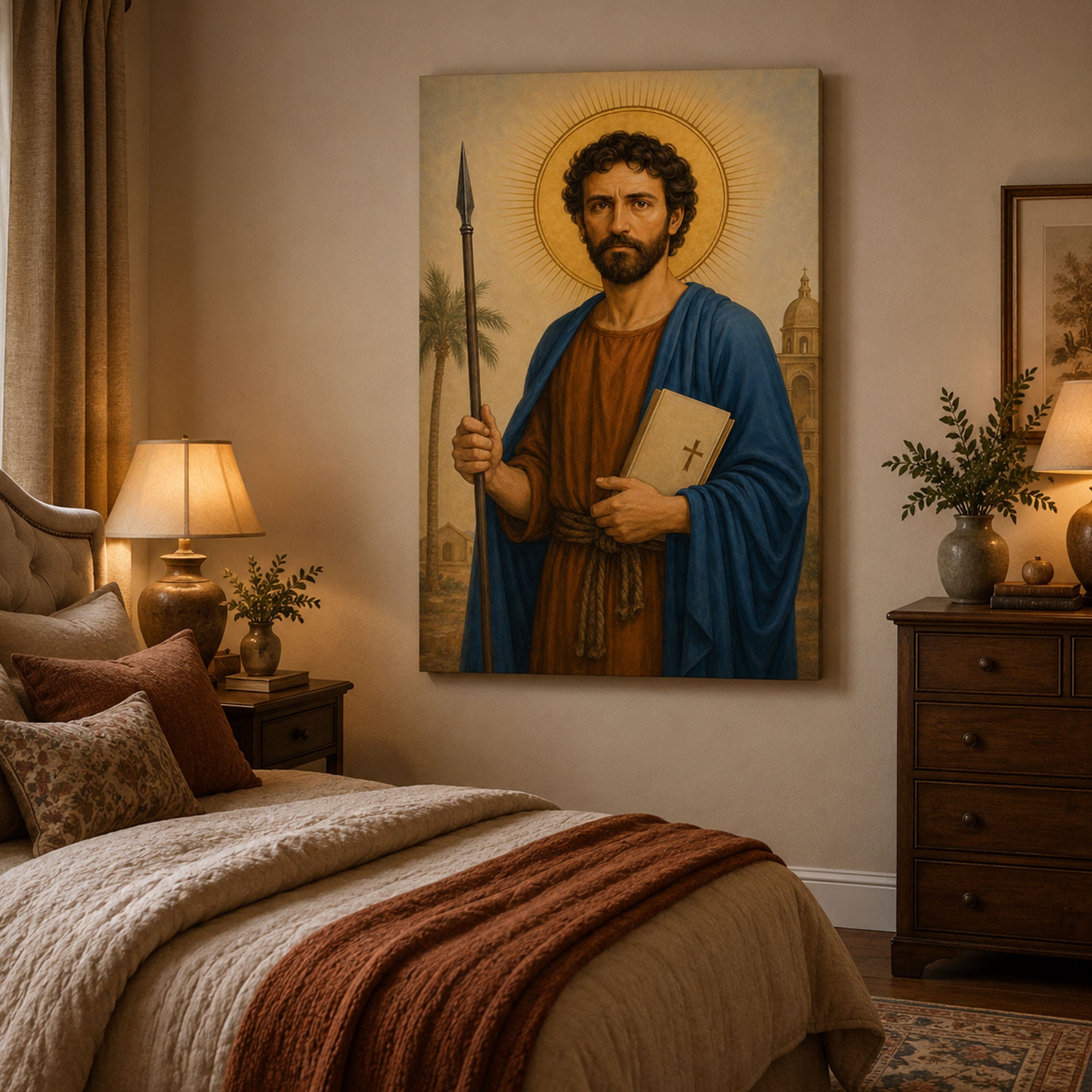 Saint Thomas Apostle Canvas Print, Catholic Apostle Wall Art, Faith Home Decor Gift