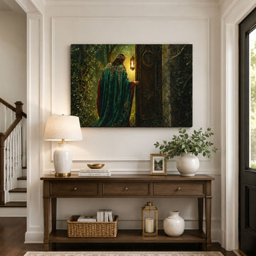 Christ at the Door with Lantern Canvas Print, Faith Home Decor