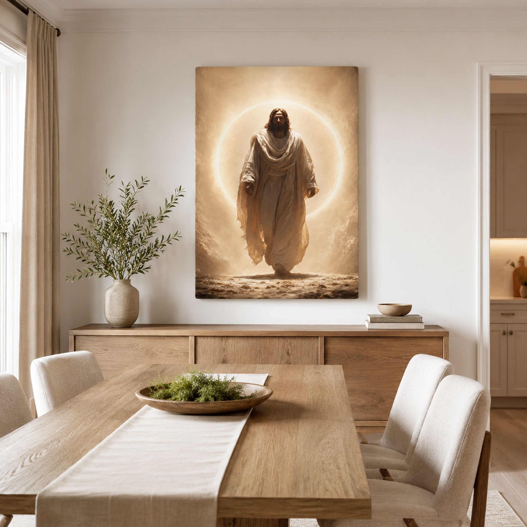 Risen Jesus Walking in Glory Canvas Print, Resurrection Christian Wall Decor, Faith Gift