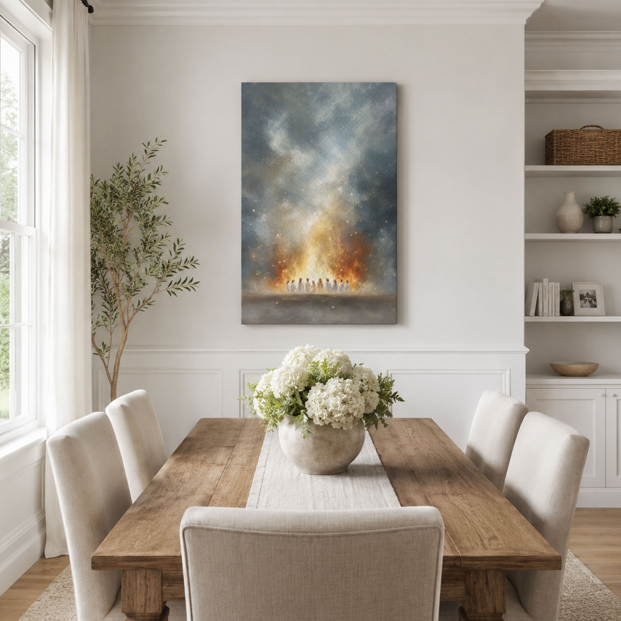 Pentecost Holy Spirit Fire Canvas Print, Christian Faith Decor