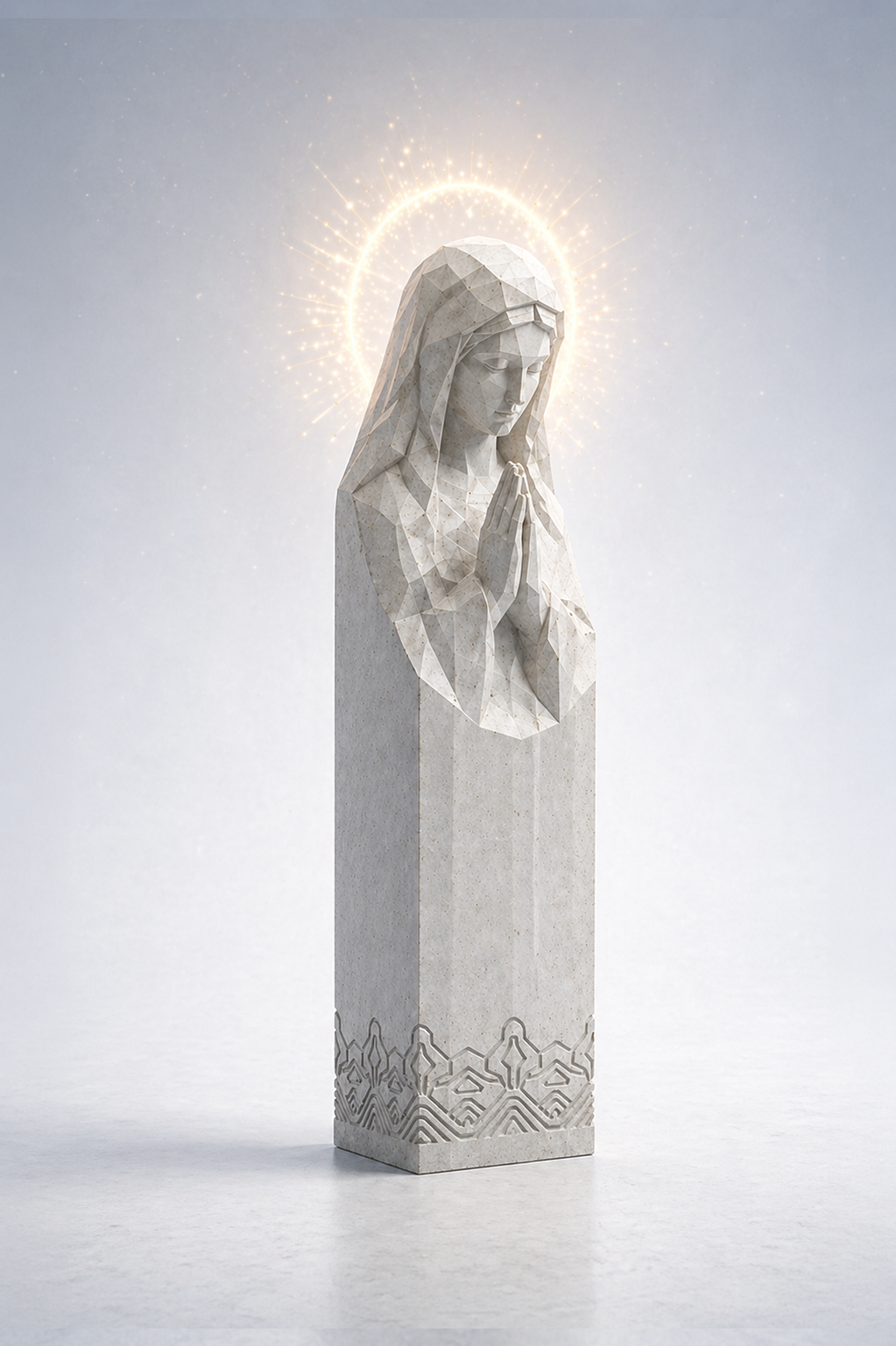 Sacred Praying Virgin Statue, Premium Stone Composite Decor