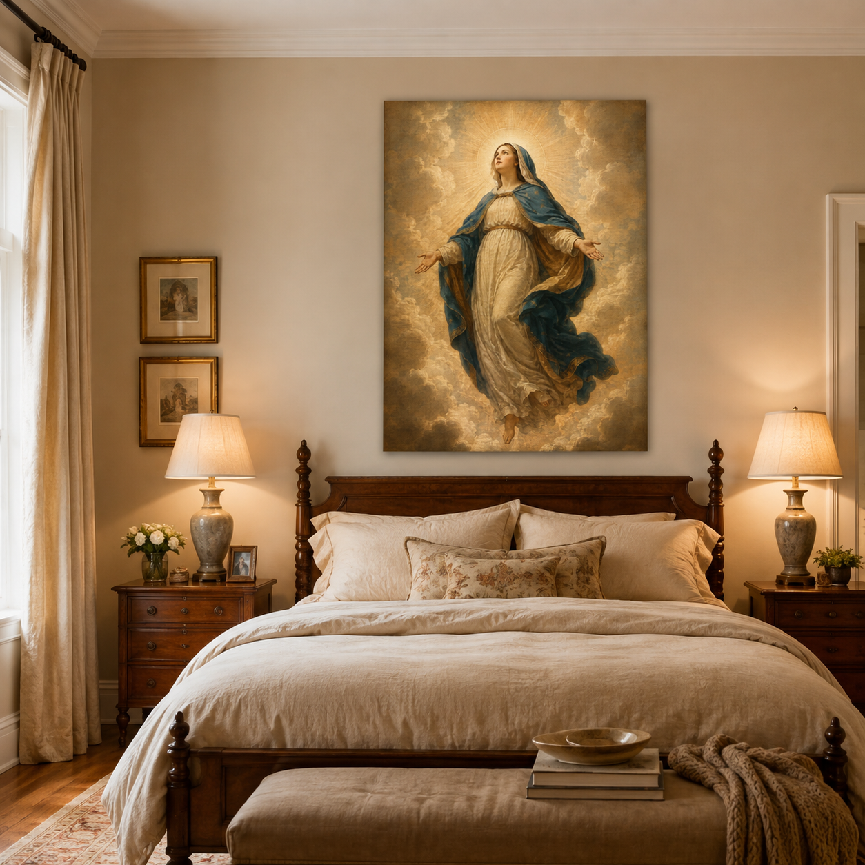 Virgin Mary in Heaven Canvas Print - Sleep Under Her Protection