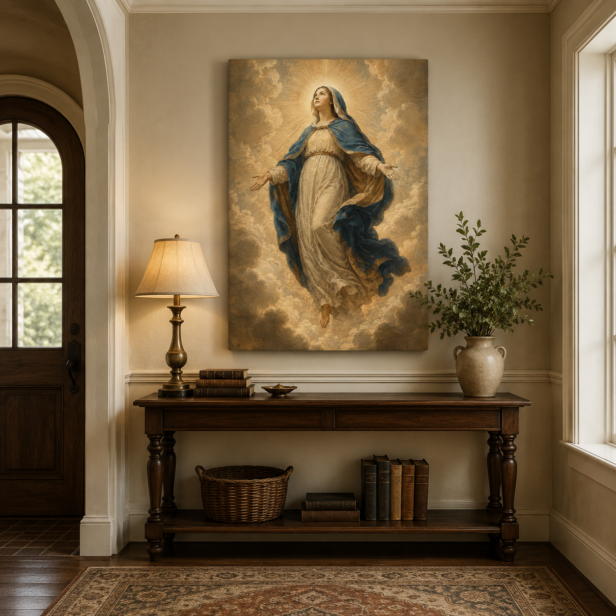 Virgin Mary in Heaven Canvas Print - Sleep Under Her Protection