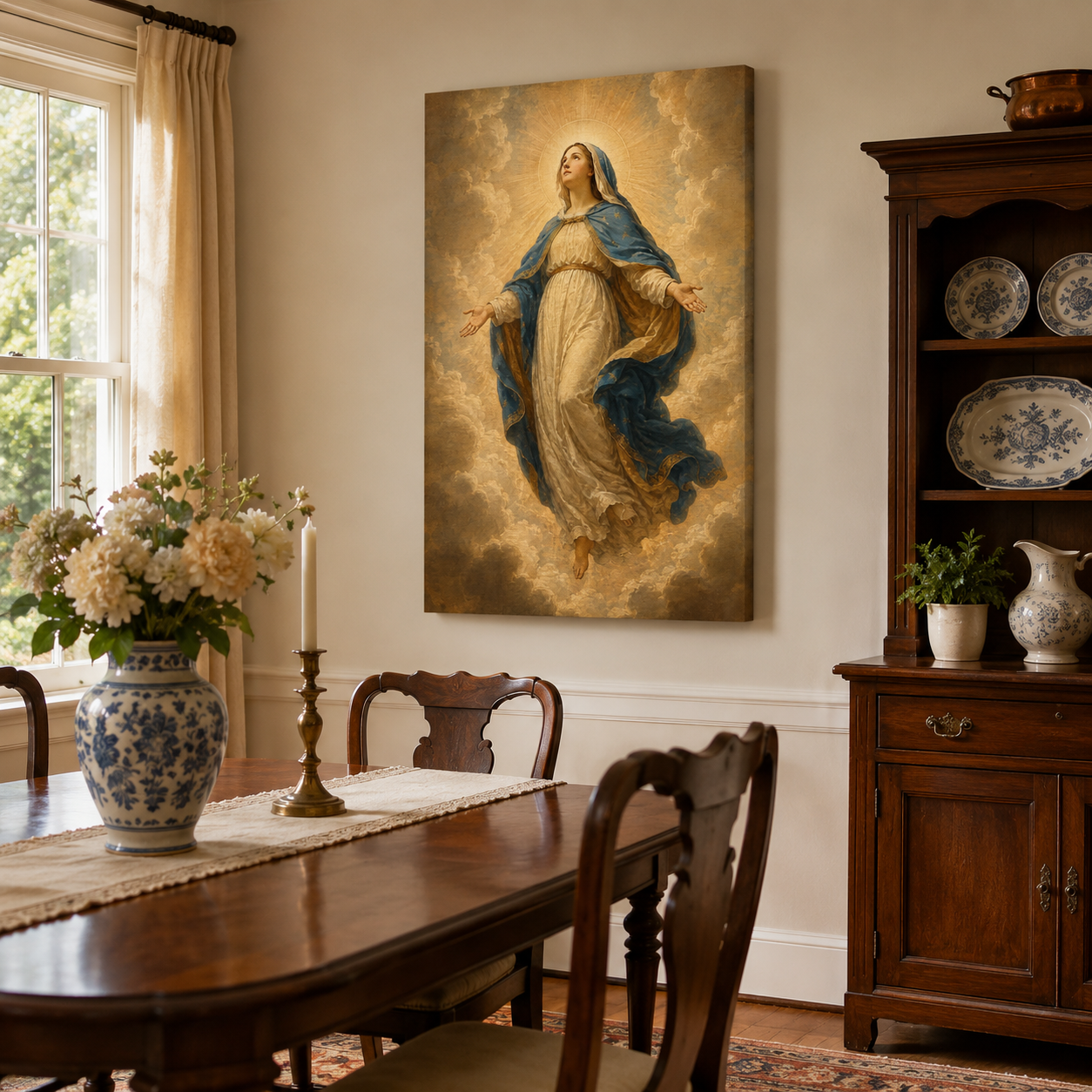 Virgin Mary in Heaven Canvas Print - Sleep Under Her Protection
