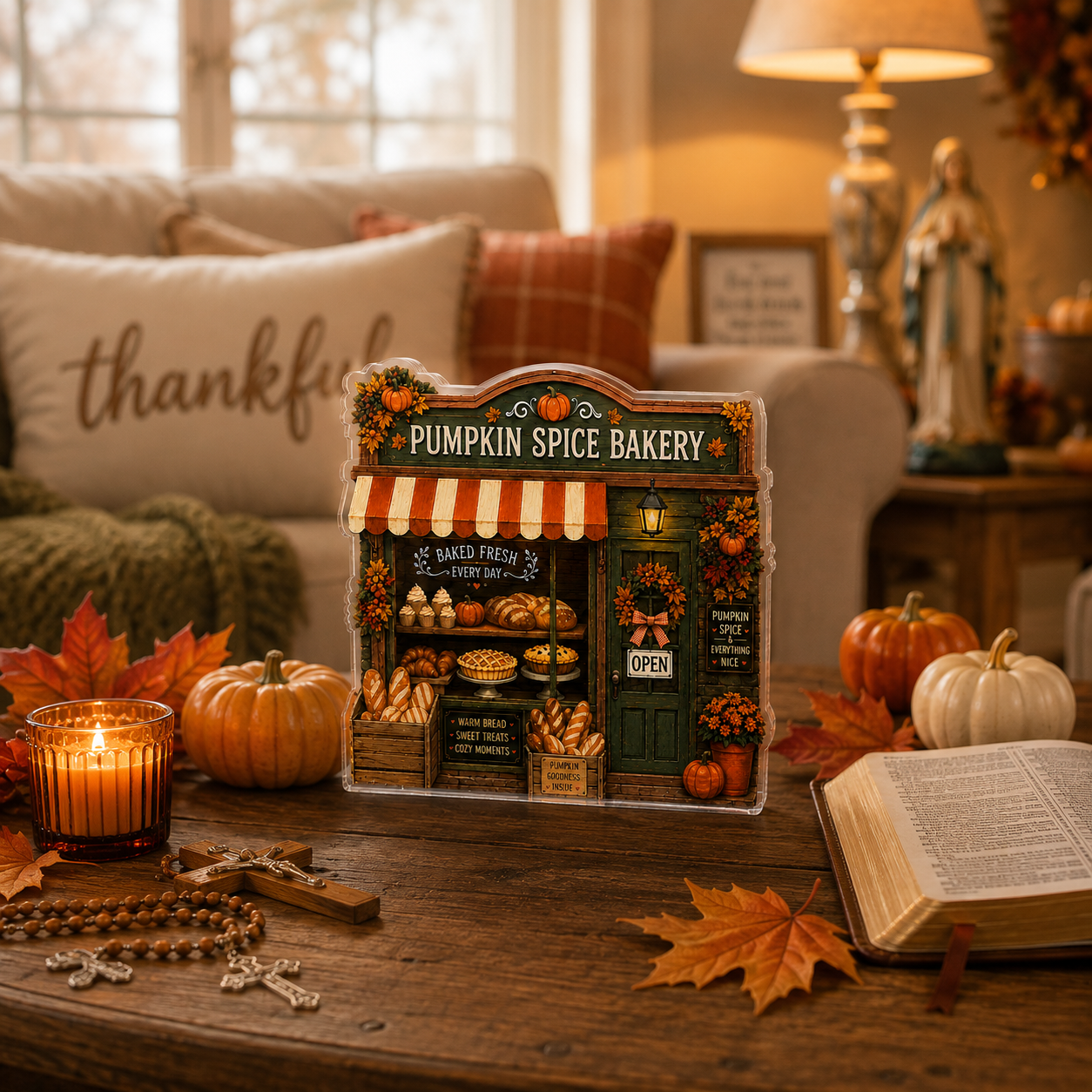 Halloween Pumpkin Spice Bakery Acrylic Plaque, Cozy Fall Shop Decor, Autumn Home Gift
