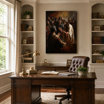 Jesus Offering Mercy Canvas Print, Christian Home Decor