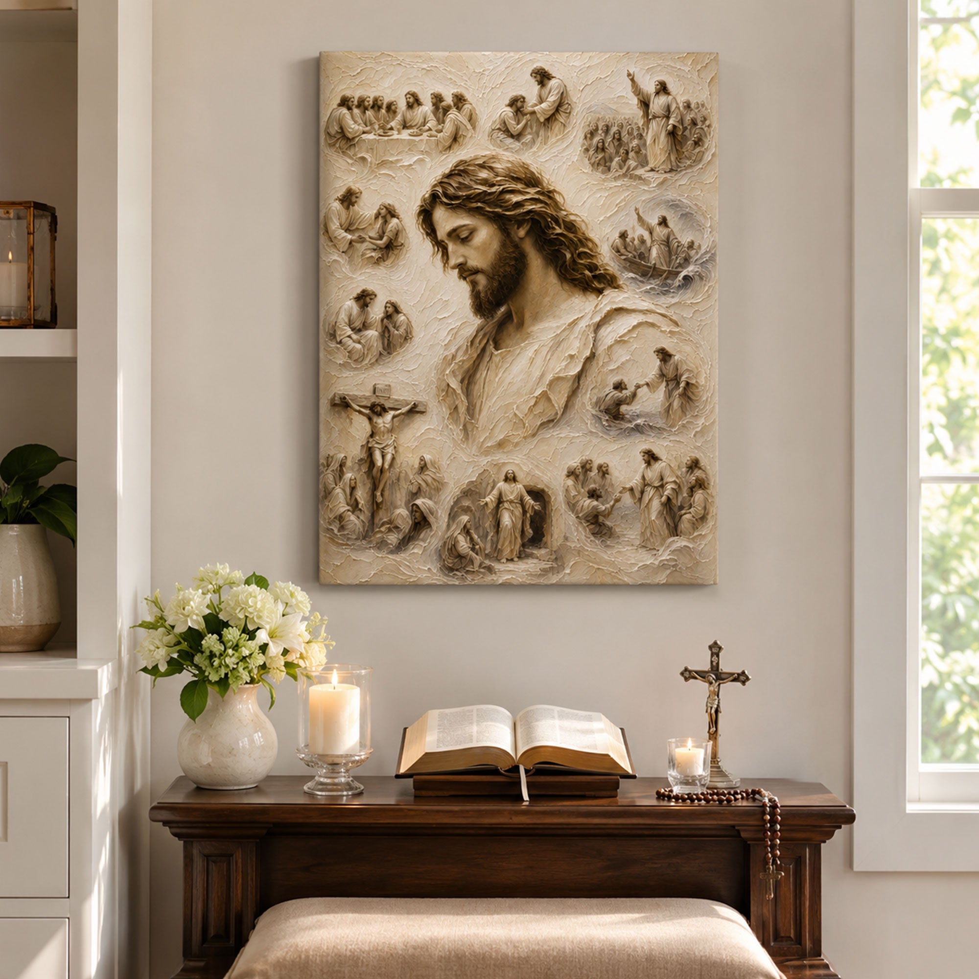 Life of Jesus Christ Canvas Print, Gospel Story Christian Wall Decor, Faith Gift