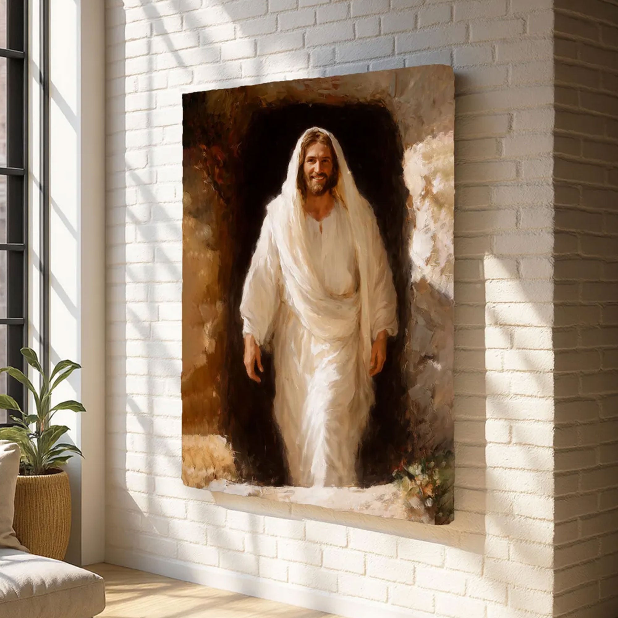 Jesus Resurrection Canvas Print, Christian Wall Art, Faith-Based Religious Home Decor