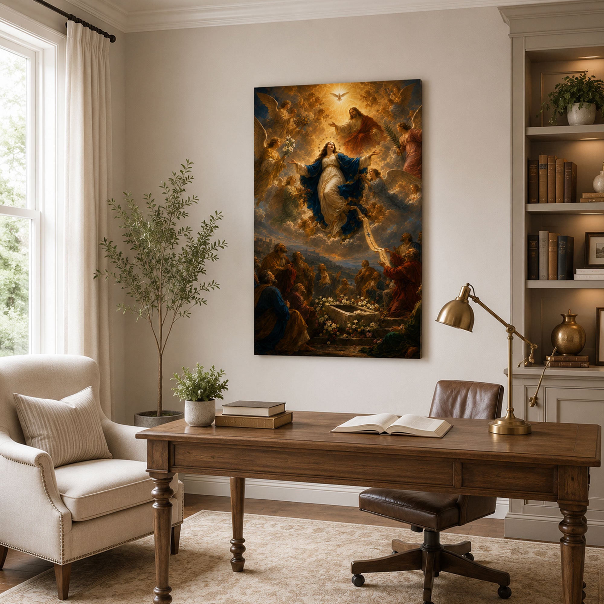 Assumption of Virgin Mary Canvas Print, Catholic Home Decor