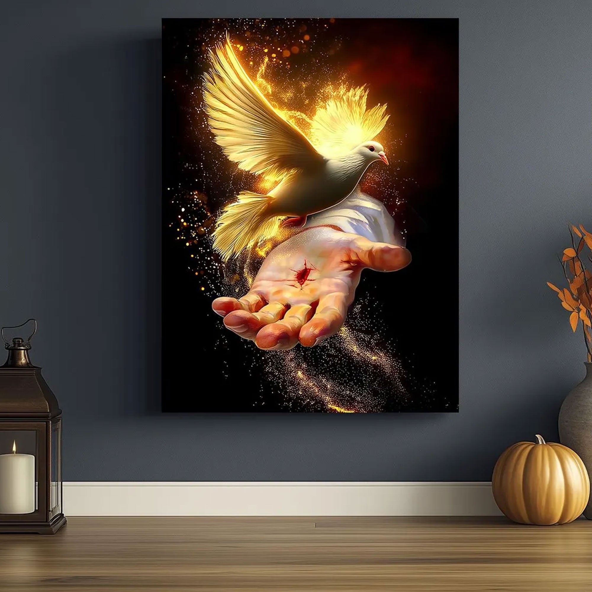 Holy Spirit Dove Canvas Print, Christian Faith Wall Art, Symbol of Healing and Divine Presence, Jesus Sacrifice Inspired Decor, Inspirational Spiritual Gift