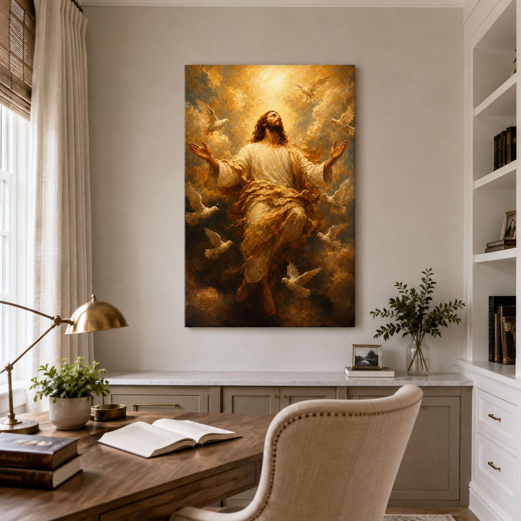Ascension of Jesus Christ Canvas Print, Risen Lord in Heavenly Glory, Christian Wall Decor, Faith Gift