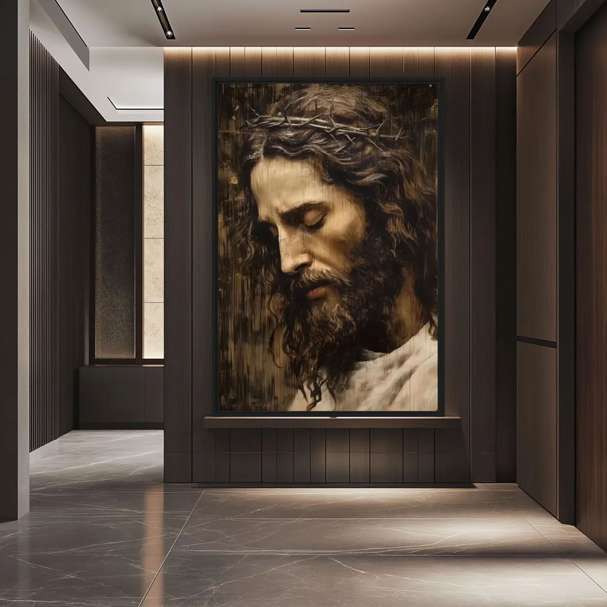 Jesus Christ Portrait Canvas Print, Religious Christian Wall Decor, Inspirational Faith Home Artwork