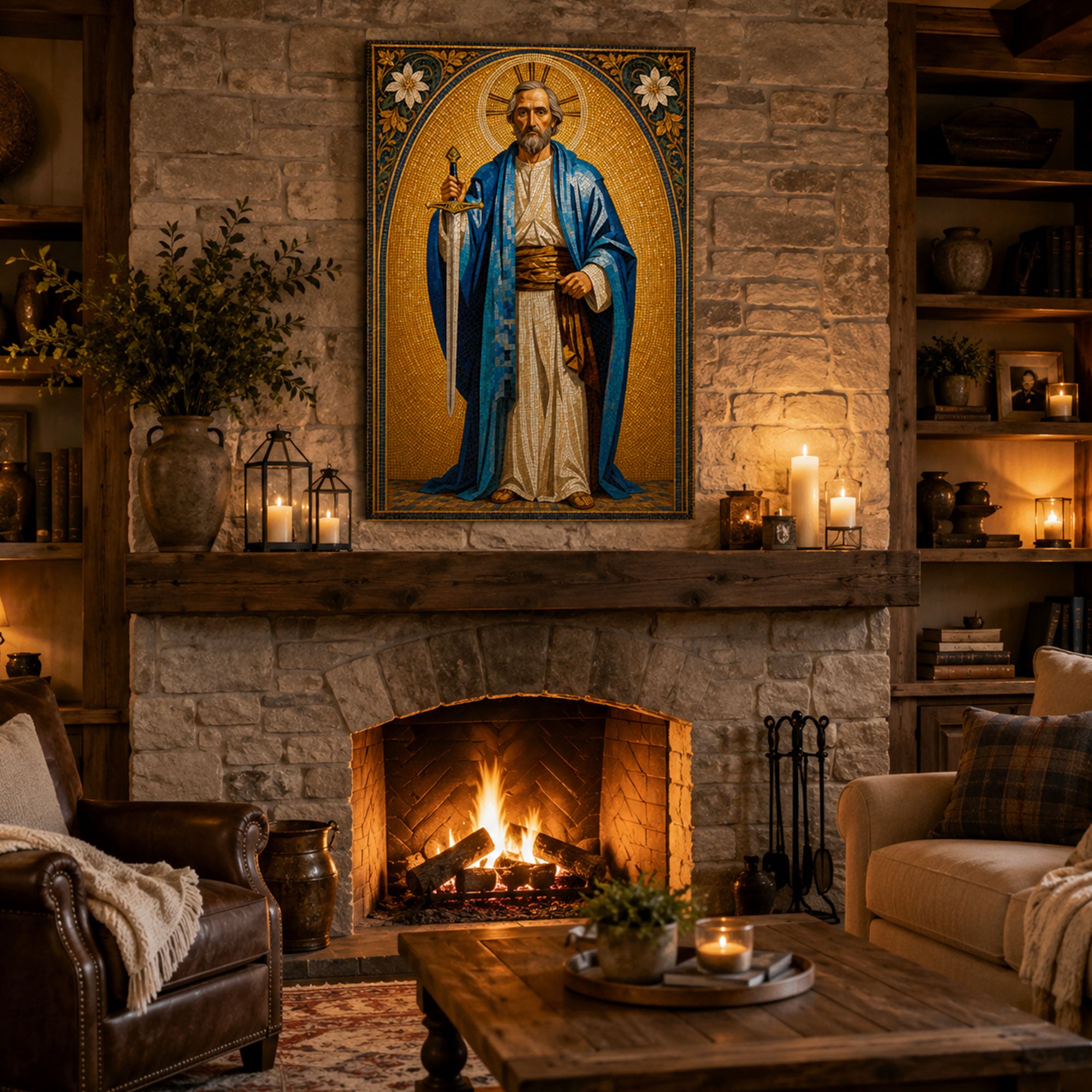 St. Paul the Apostle Canvas Print, Catholic Saint Wall Art, Faith Home Decor Gift