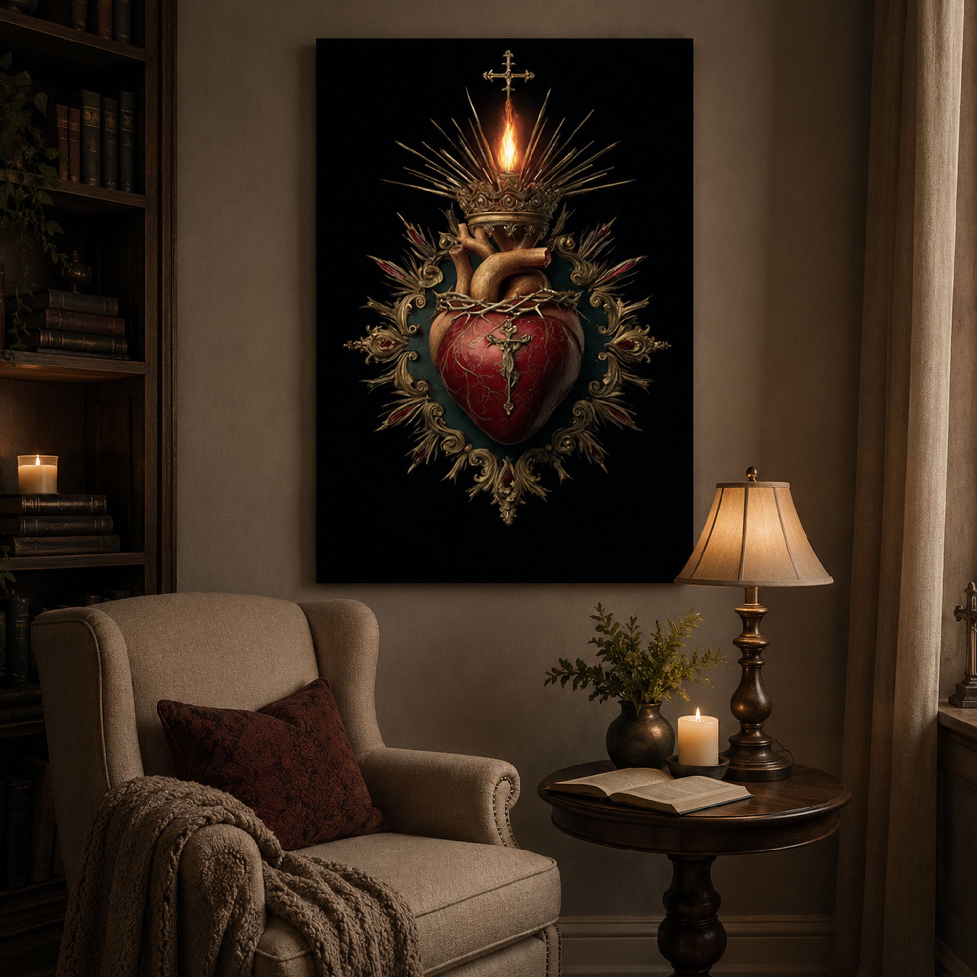 Sacred Heart of Jesus Canvas Print, Catholic Wall Art, Religious Home Decor, Christian Faith Gift