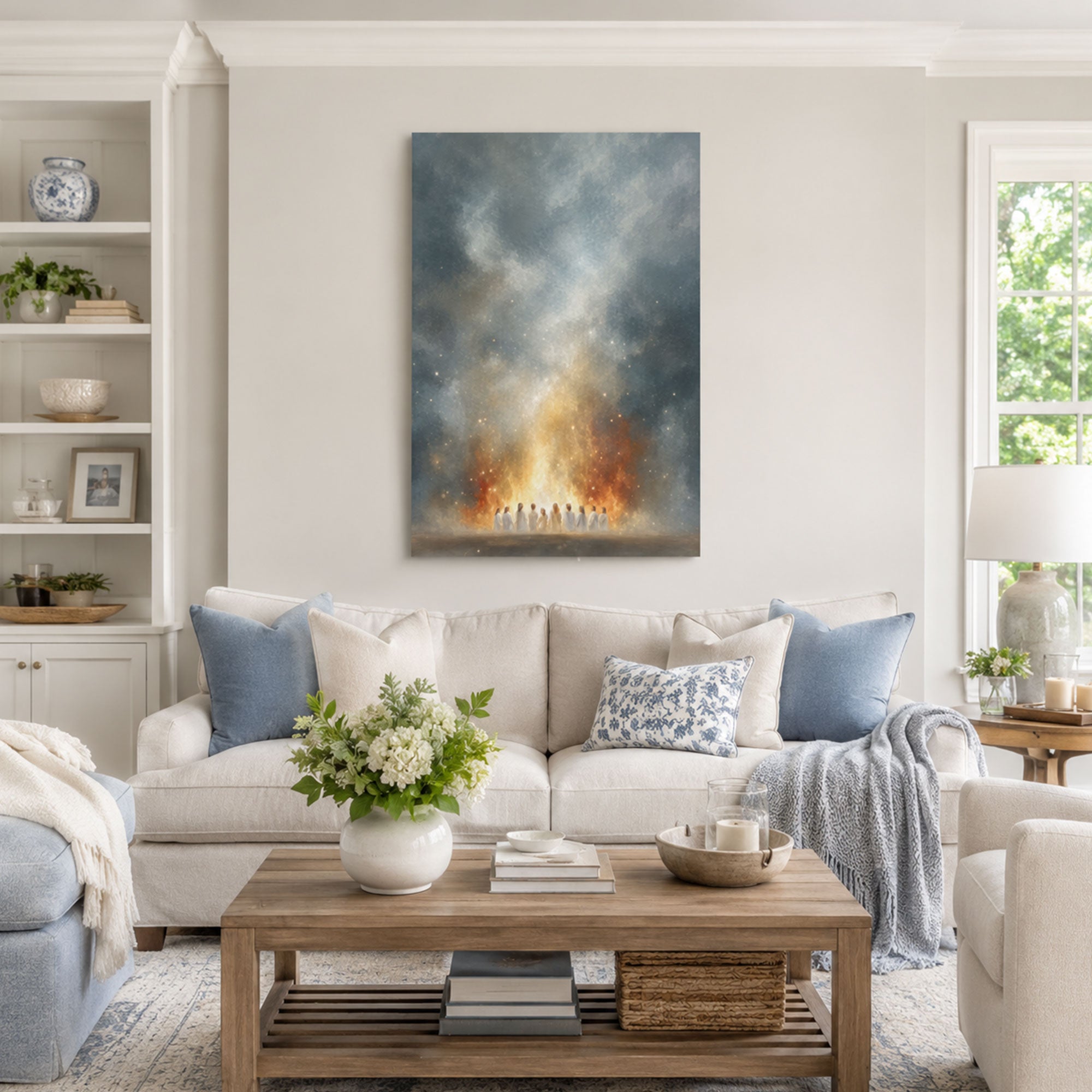 Pentecost Holy Spirit Fire Canvas Print, Christian Faith Decor