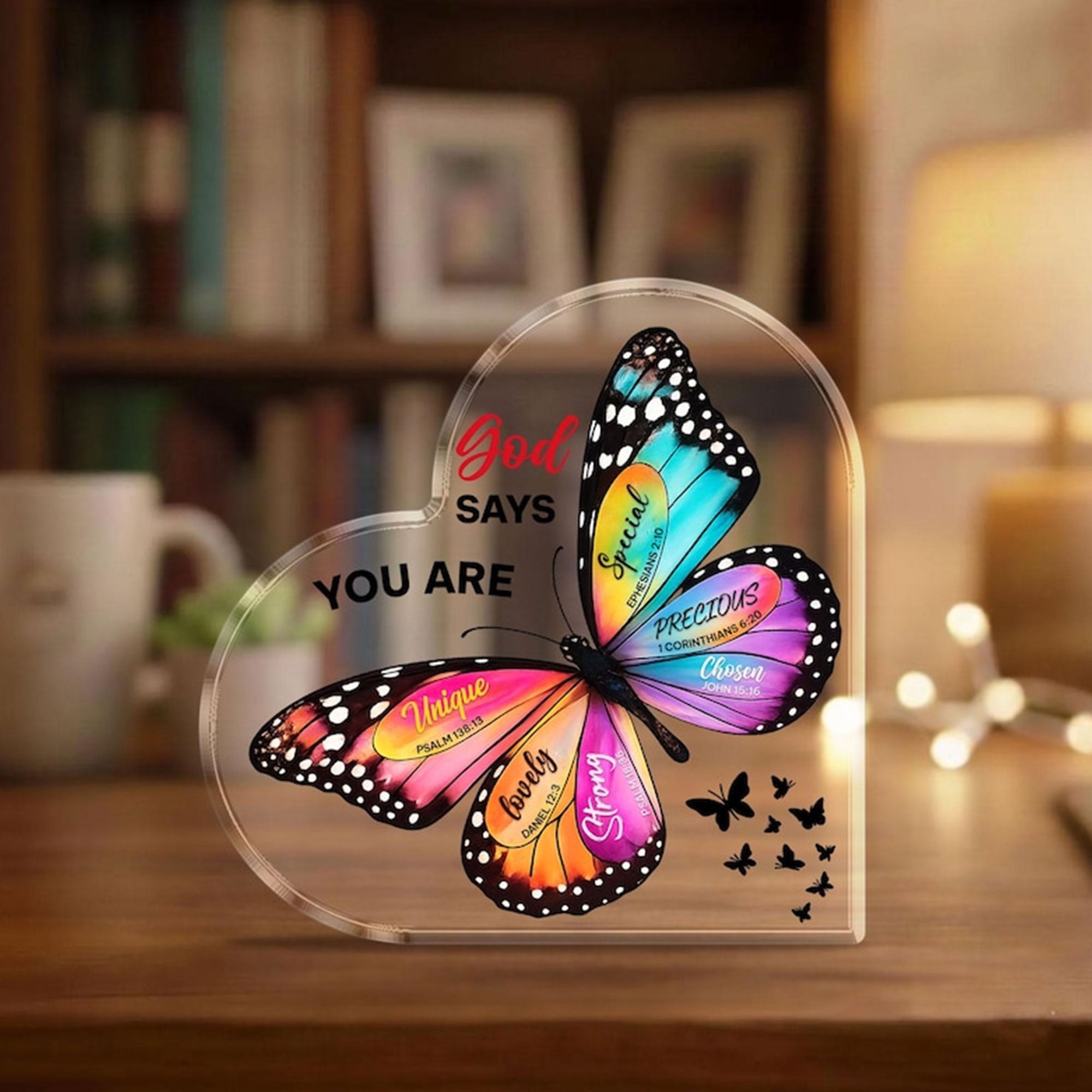 Personalized God Says You Are Acrylic Plaque, Butterfly Christian Gift for Women, Inspirational Faith Decor, Custom Name Religious Keepsake