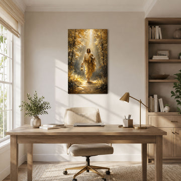 Jesus Lights the Way Canvas Print, John 8:12 Christian Wall Decor, Faith and Guidance Gift