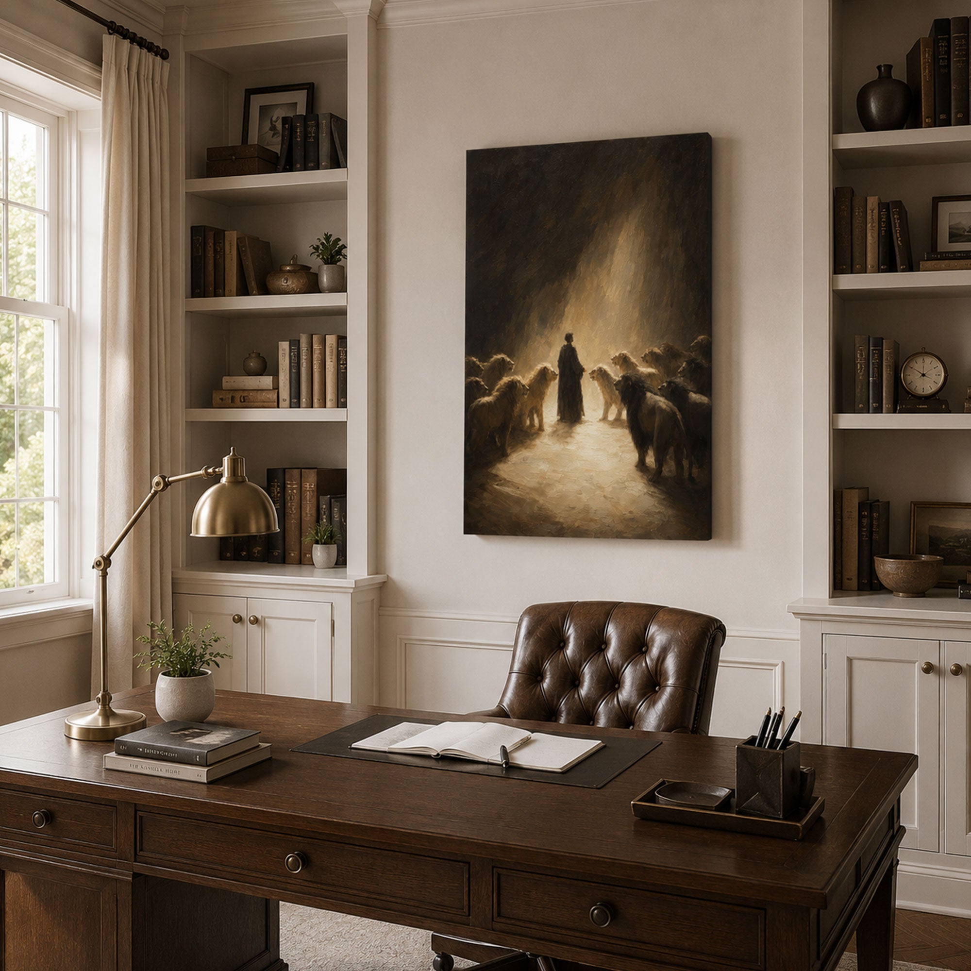 Daniel in the Den of Divine Protection Canvas Print, Religious Home Decor
