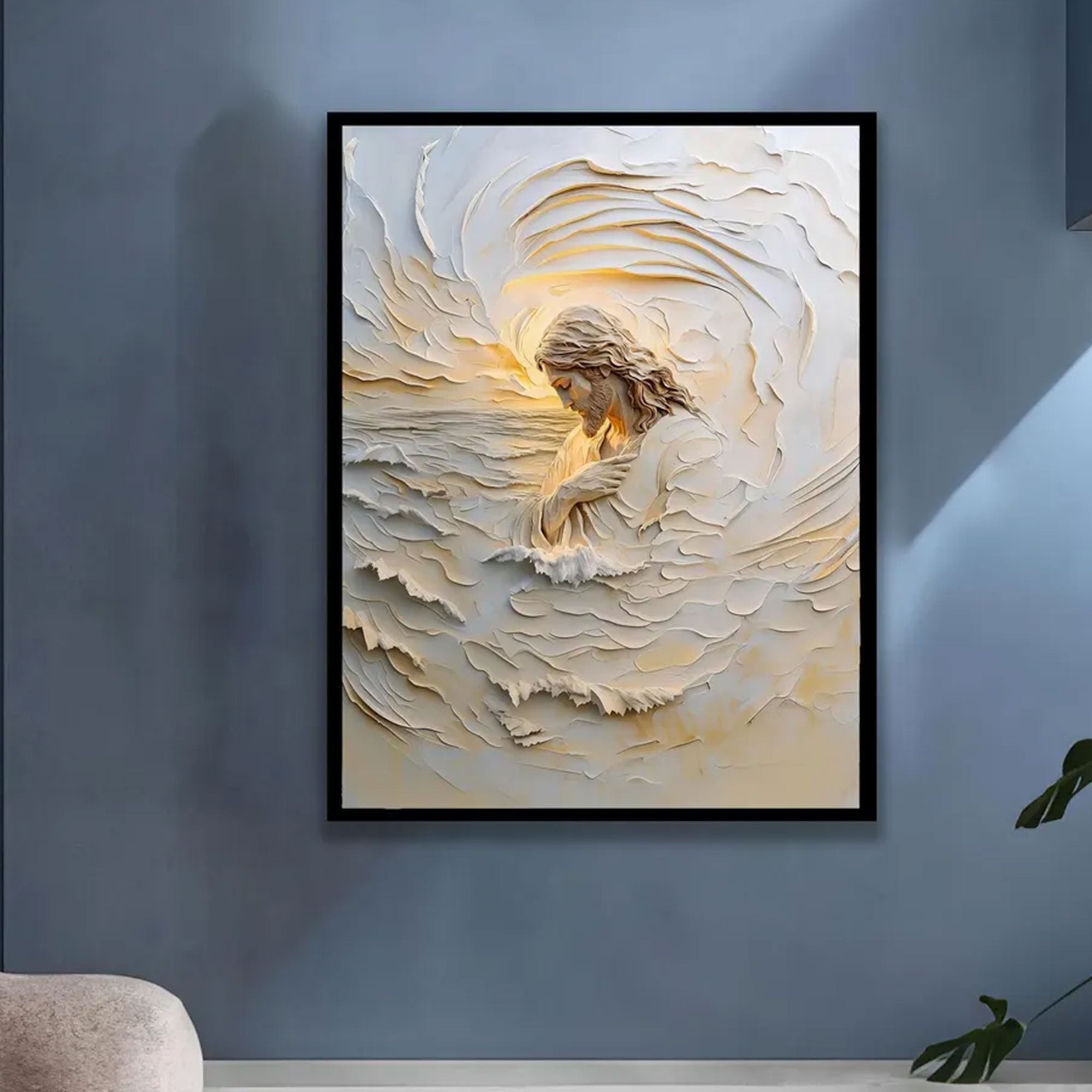 Jesus Canvas Print, Modern Christian Wall Art, Contemporary Religious Print, Spiritual Home Decor, Inspirational Faith Gift