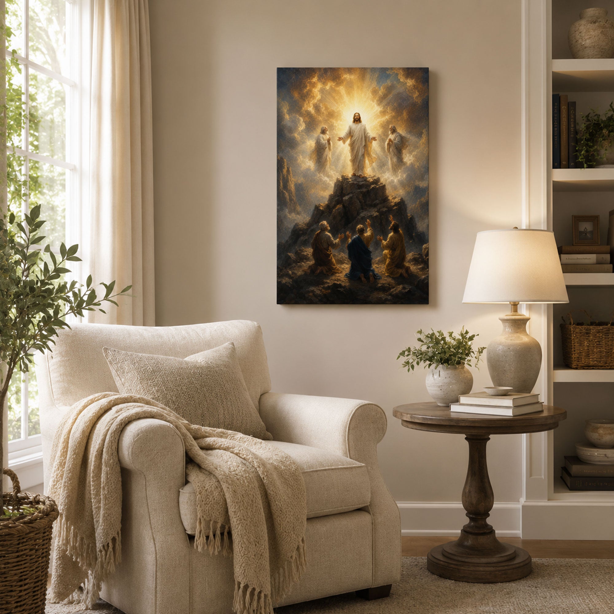 Transfiguration of Jesus Canvas Print, Christian Home Decor