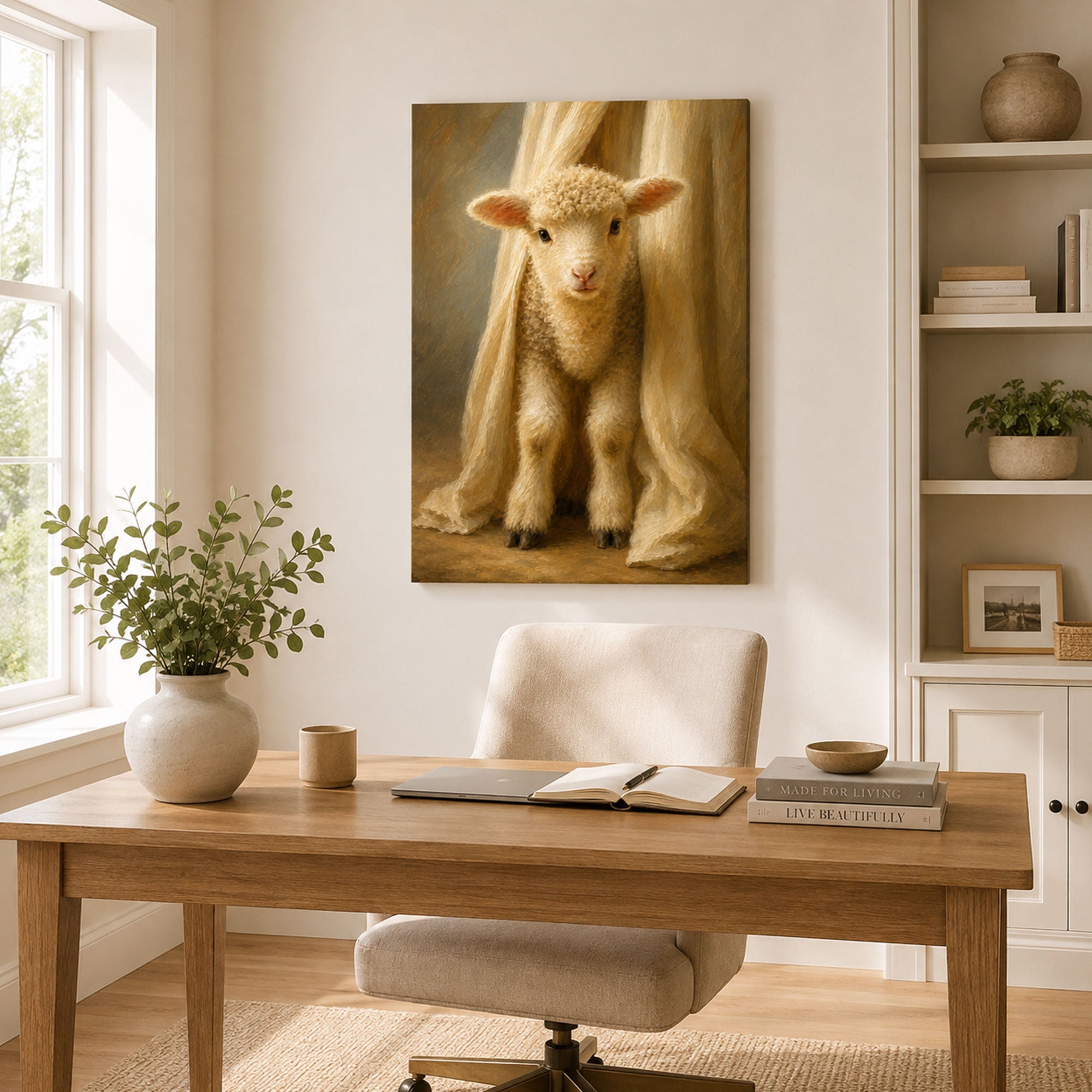 Lamb of God Canvas Print, Jesus Christian Wall Decor, John 1:29 Faith Gift