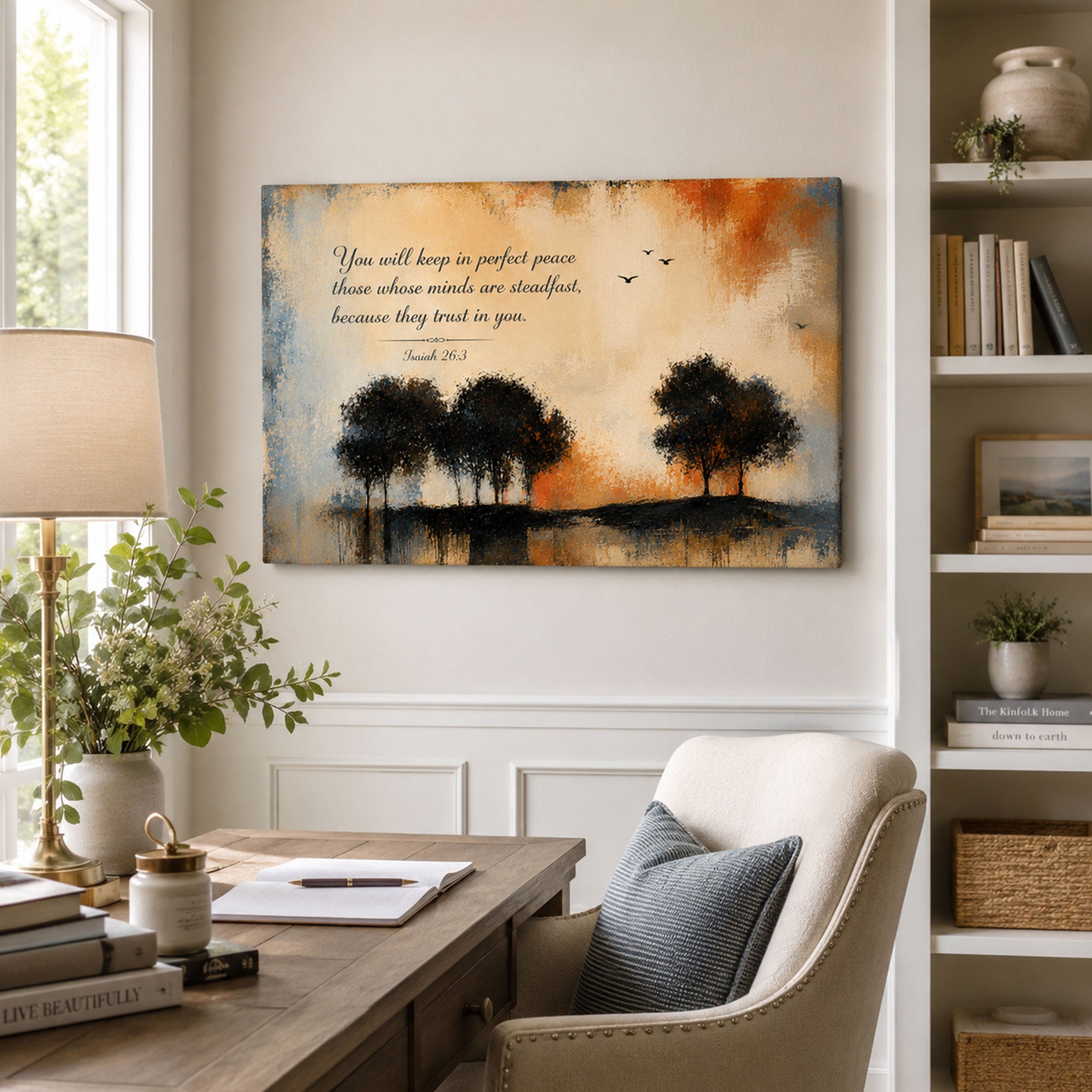 Isaiah 26:3 Perfect Peace Canvas Print, Christian Home Decor