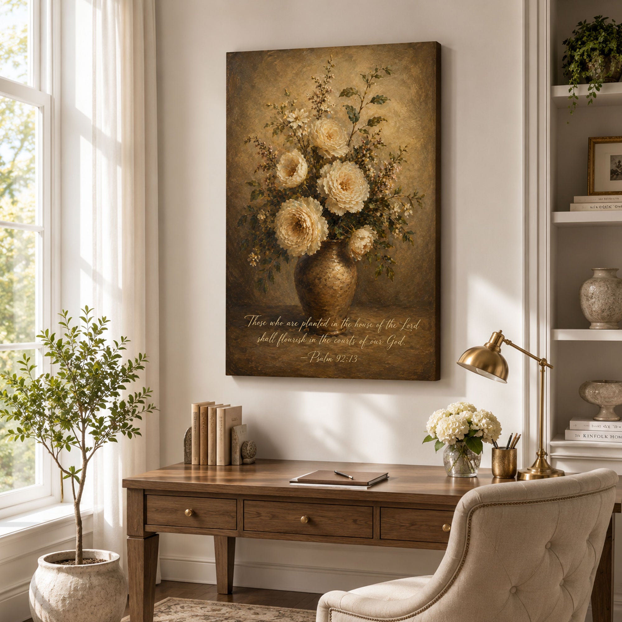 Psalm 92:13 Canvas Print, Those Who Are Planted Shall Flourish Christian Wall Decor, Faith Gift