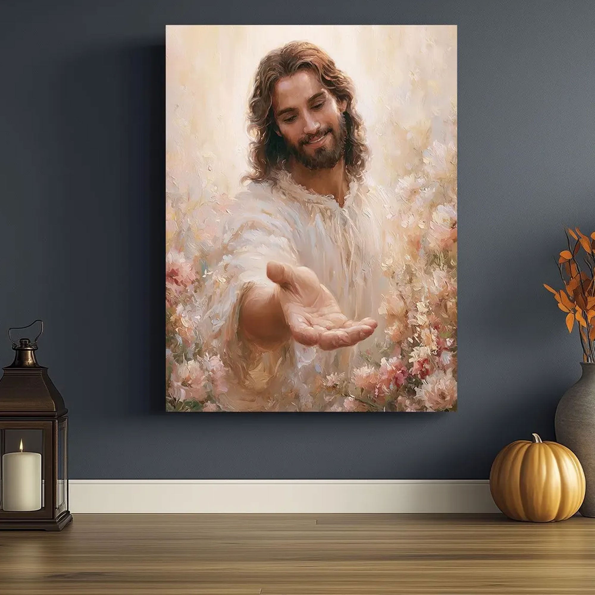 Jesus Calling You Canvas Print, Open Hand Christian Wall Art, Invitation of Faith Painting, Spiritual Comfort Decor, Inspirational Religious Artwork