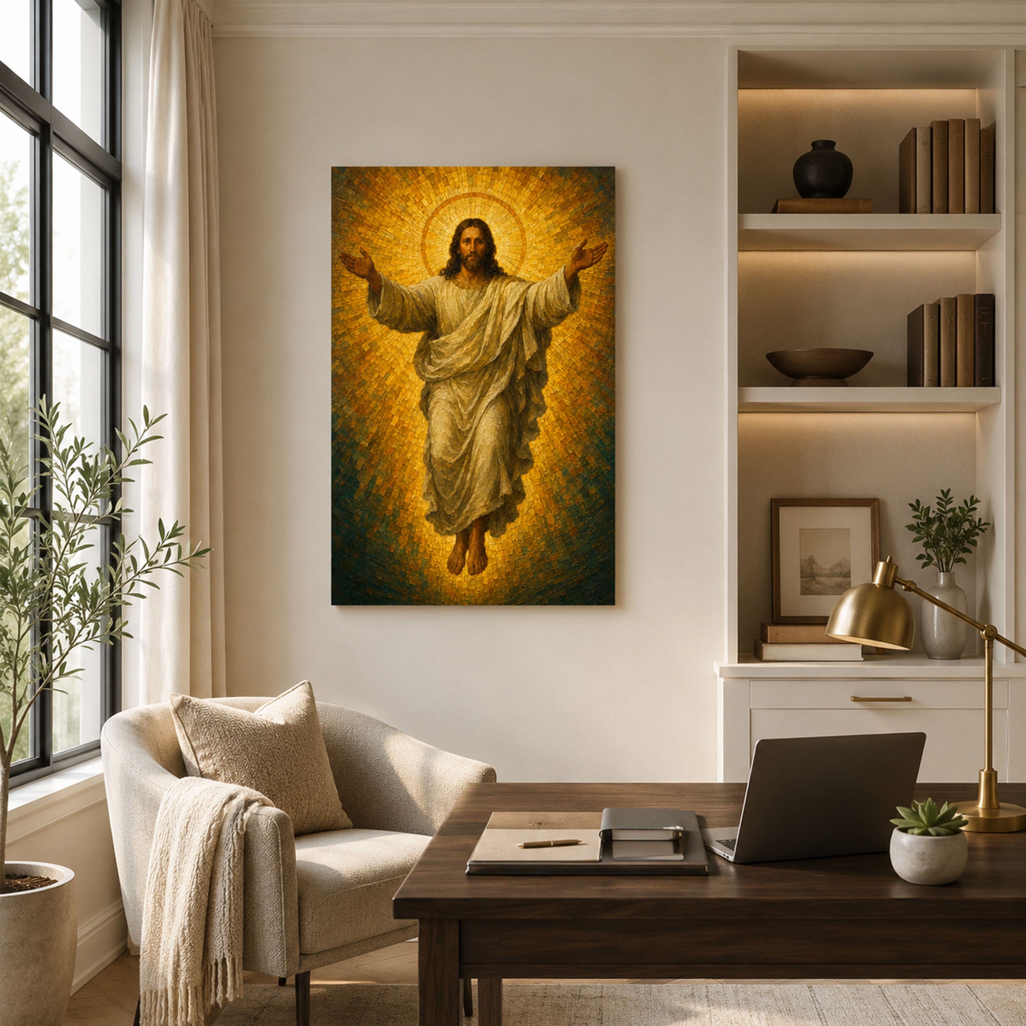 Ascension of Jesus Christ Canvas Print, Risen Lord in Heavenly Glory, Christian Wall Decor, Faith Gift