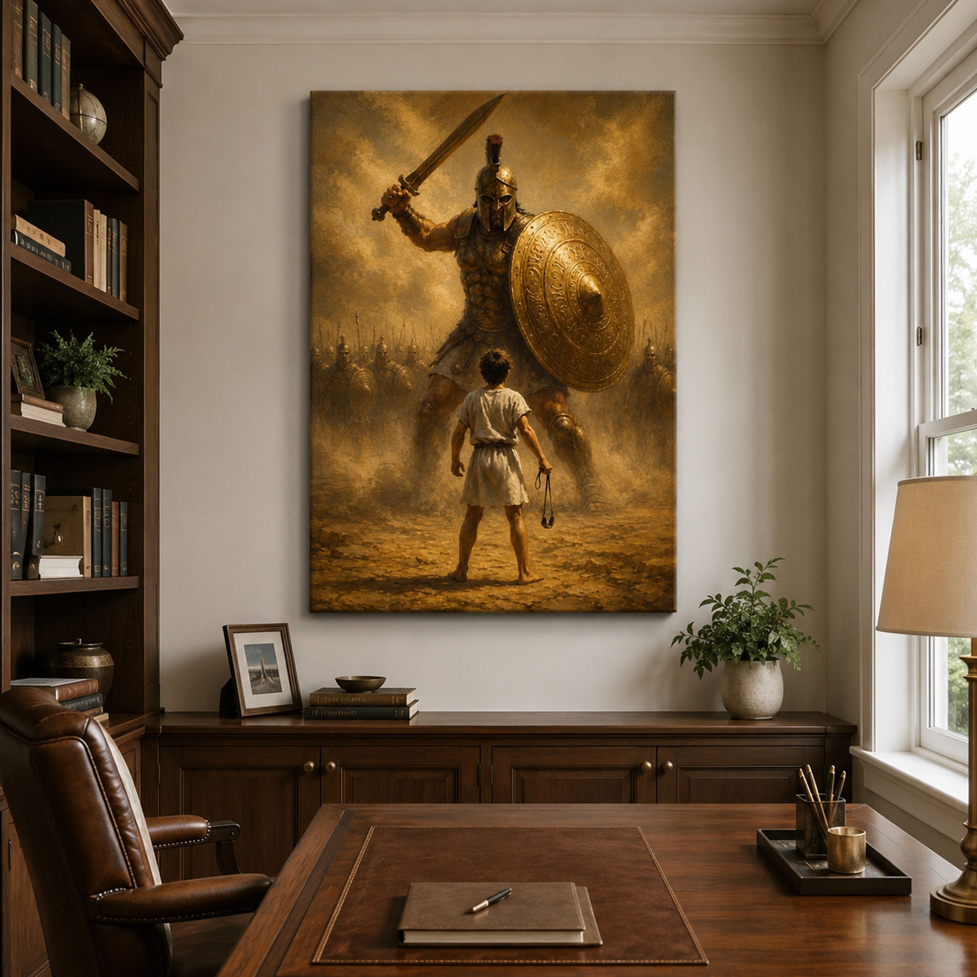 The Battle Is the Lord’s David and Goliath Canvas Print, Christian Home Decor