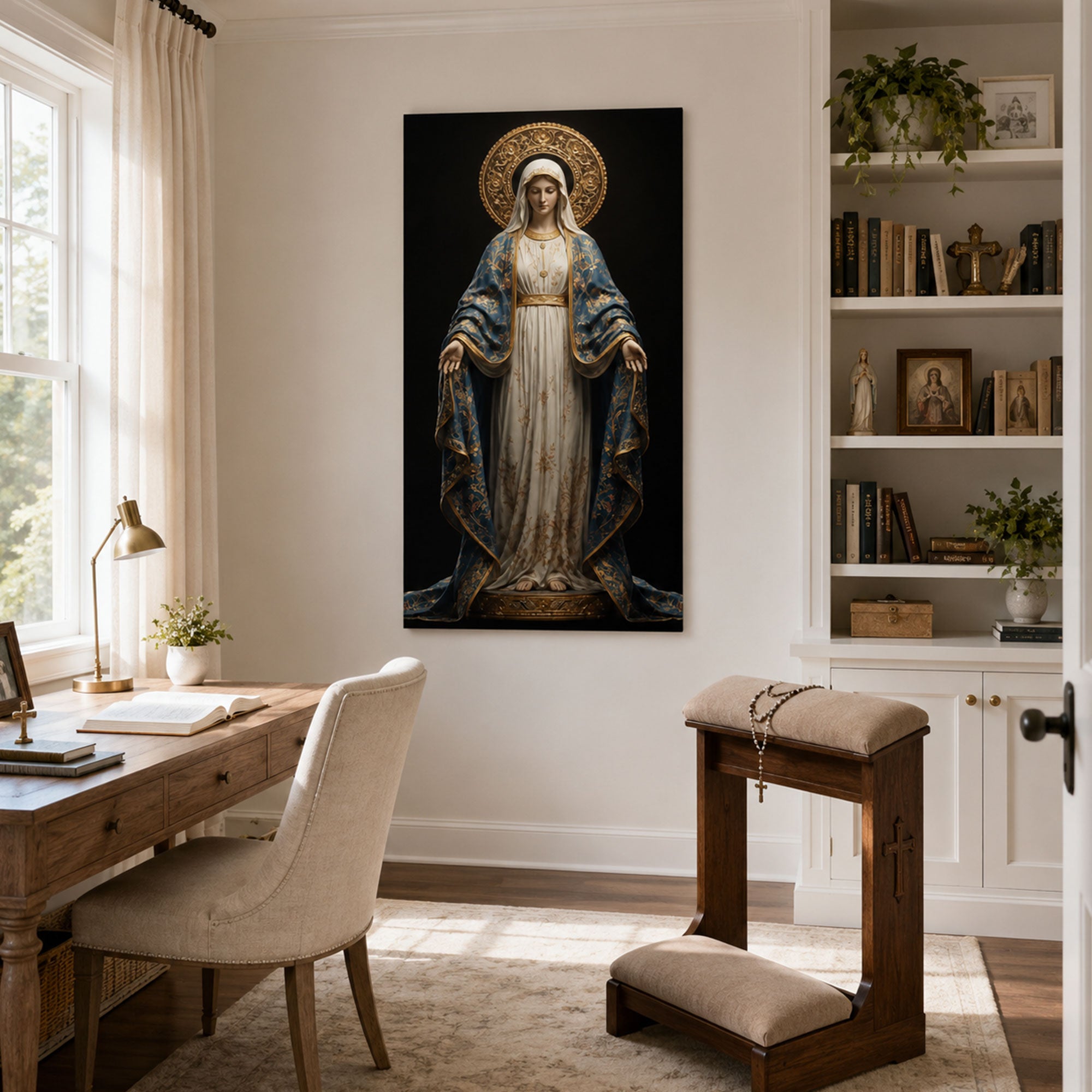 Immaculate Conception Virgin Mary Canvas Print, Catholic Wall Decor, Marian Faith Gift