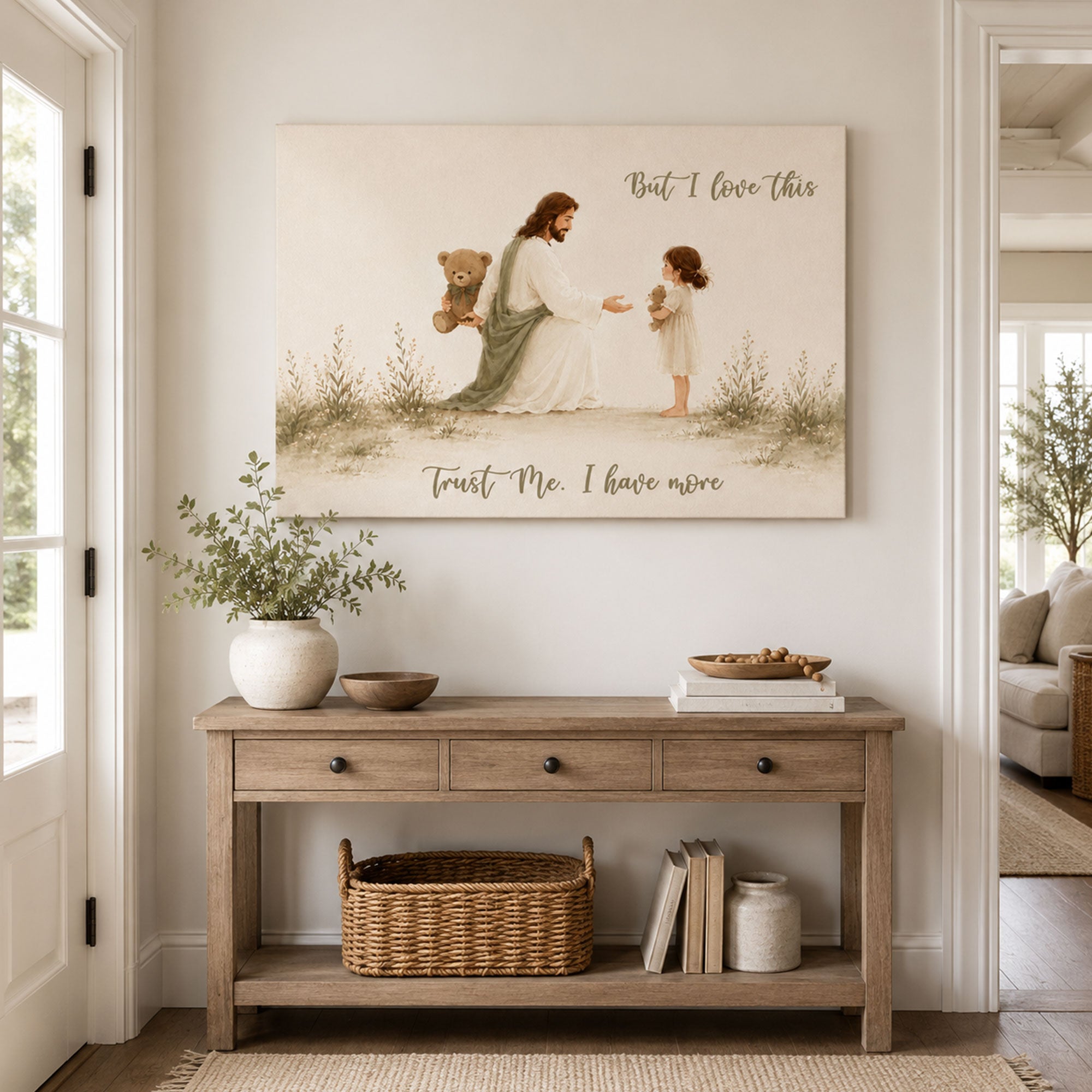 Jesus Trust Me I Have More Canvas Print, Christian Child Faith Decor