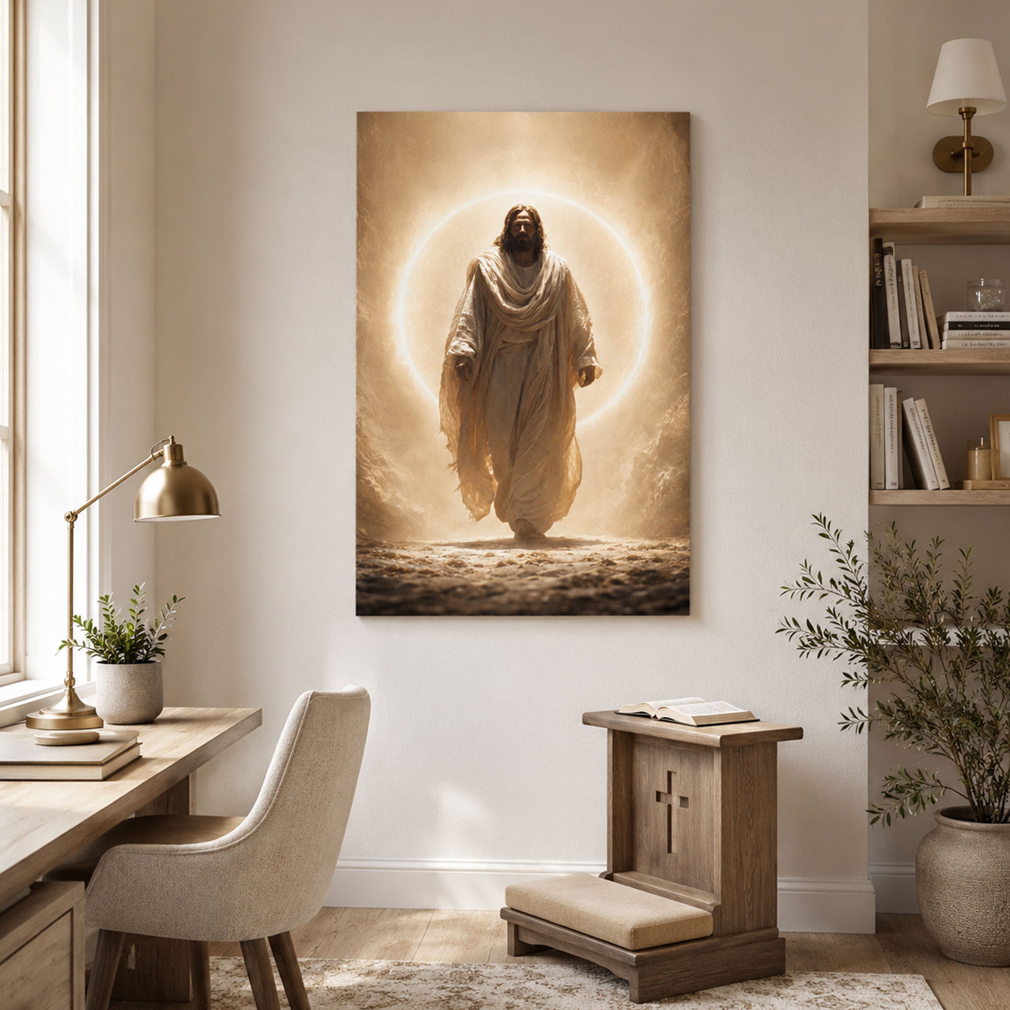 Risen Jesus Walking in Glory Canvas Print, Resurrection Christian Wall Decor, Faith Gift