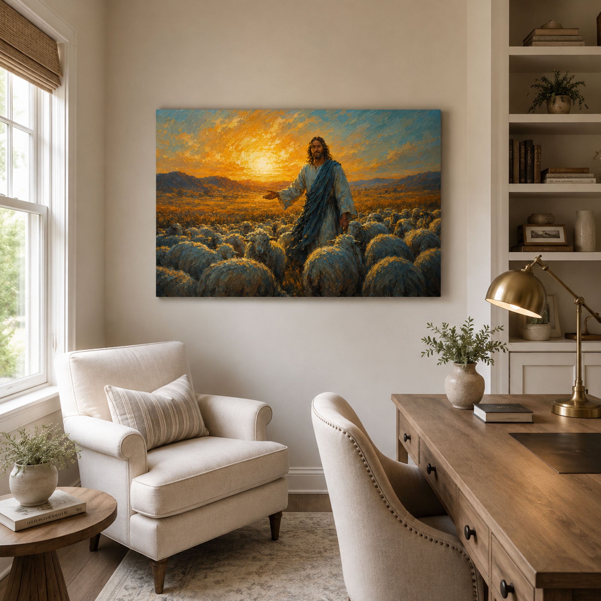 Jesus the Good Shepherd Canvas Print, John 10:11 Christian Wall Decor, Faith Gift