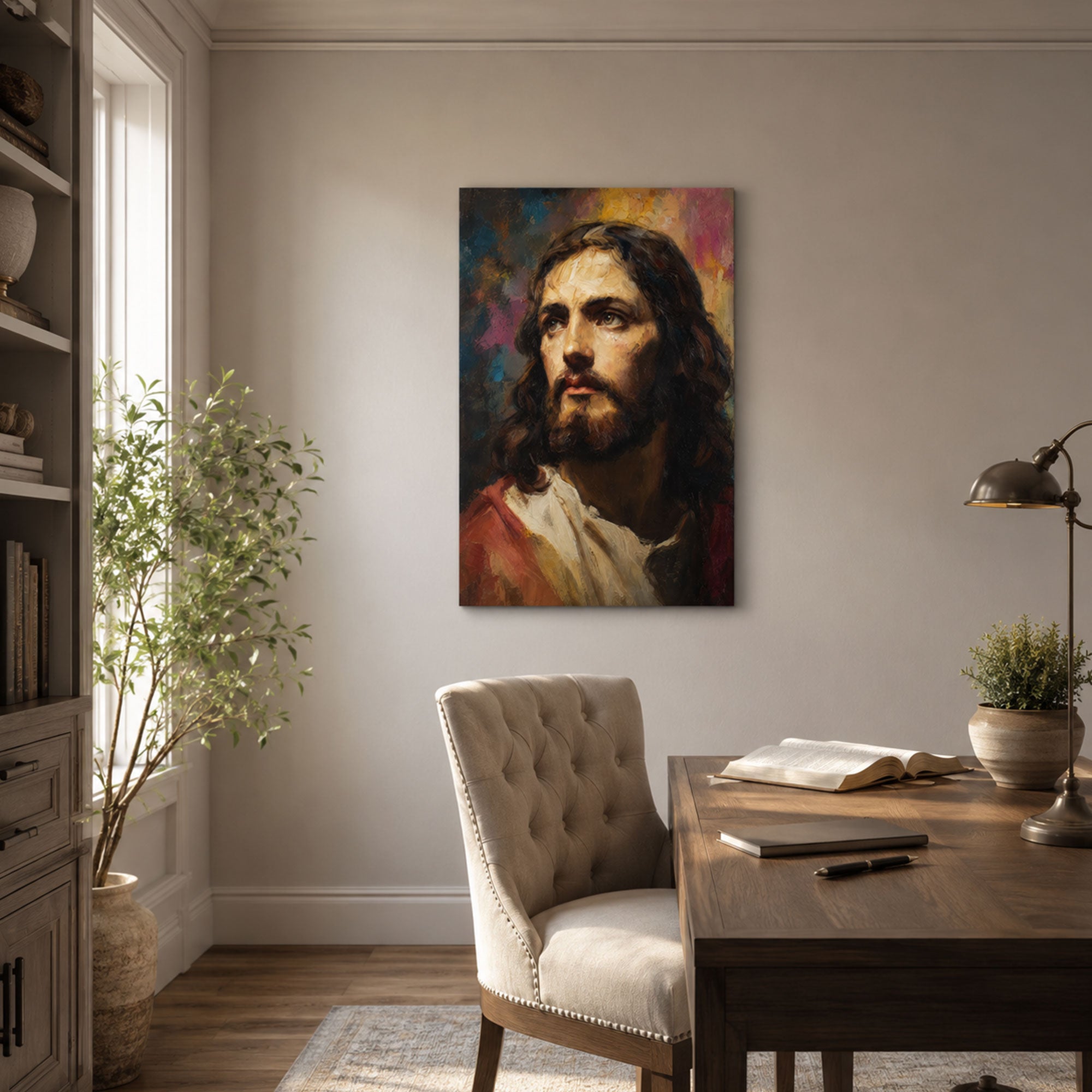 Jesus Christ Portrait Canvas Print, Christian Home Decor