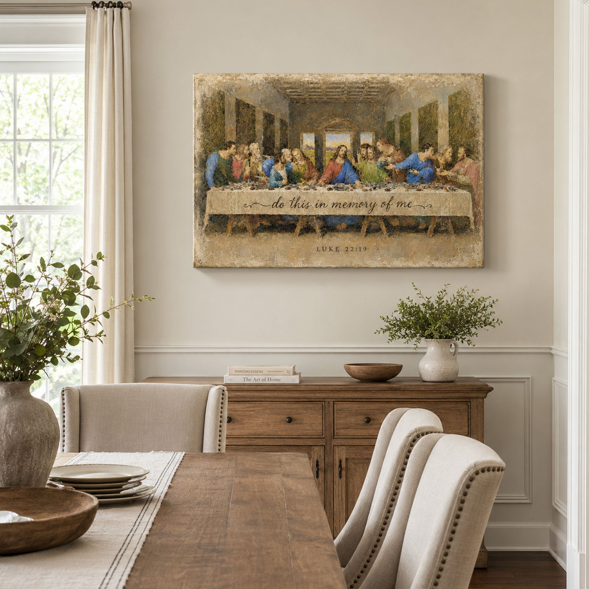 Last Supper Luke 22:19 Canvas Print, Christian Home Decor