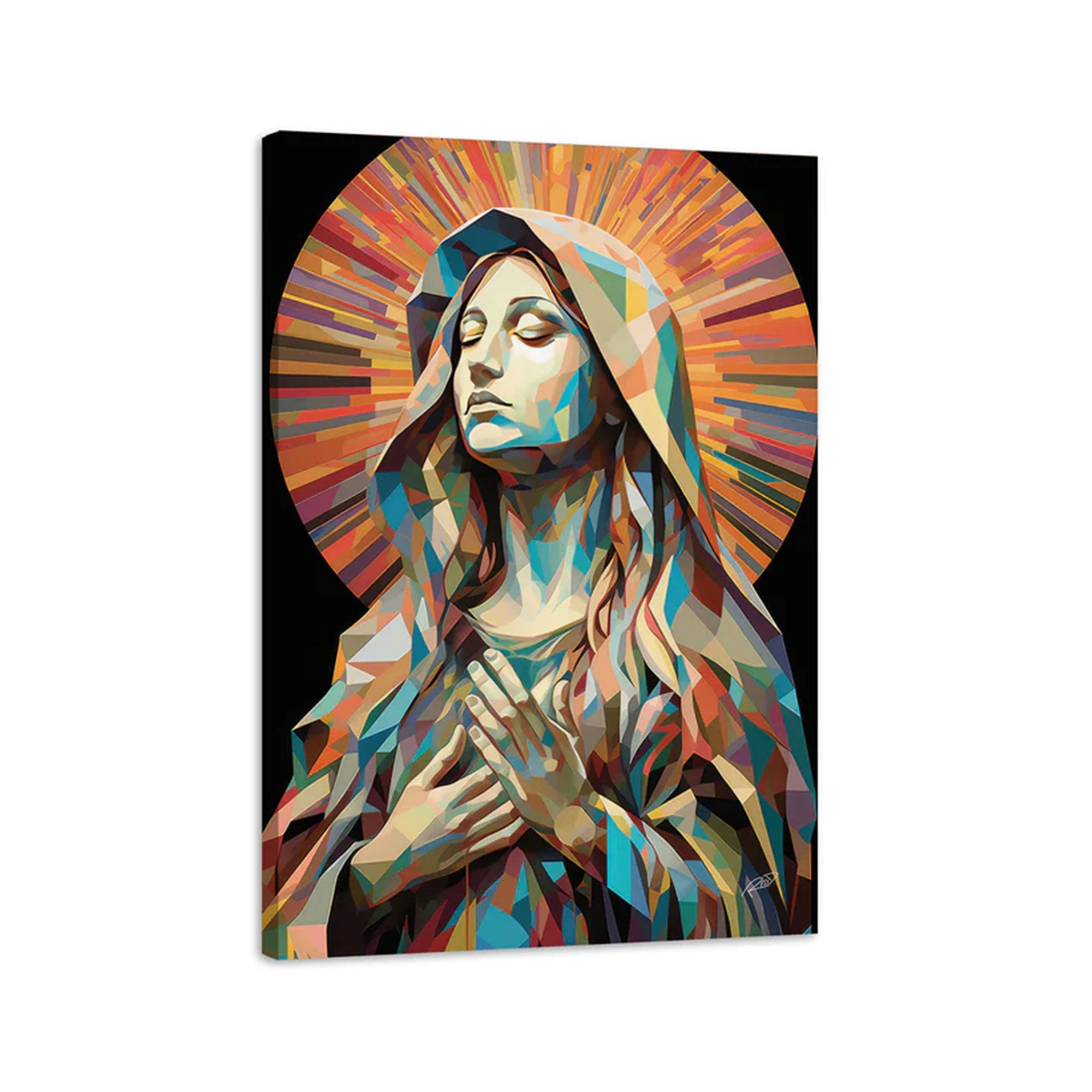Mother Mary Canvas Print, Sacred Virgin Mary Wall Art, Catholic Blessed Mother Decor, Inspirational Faith Gift