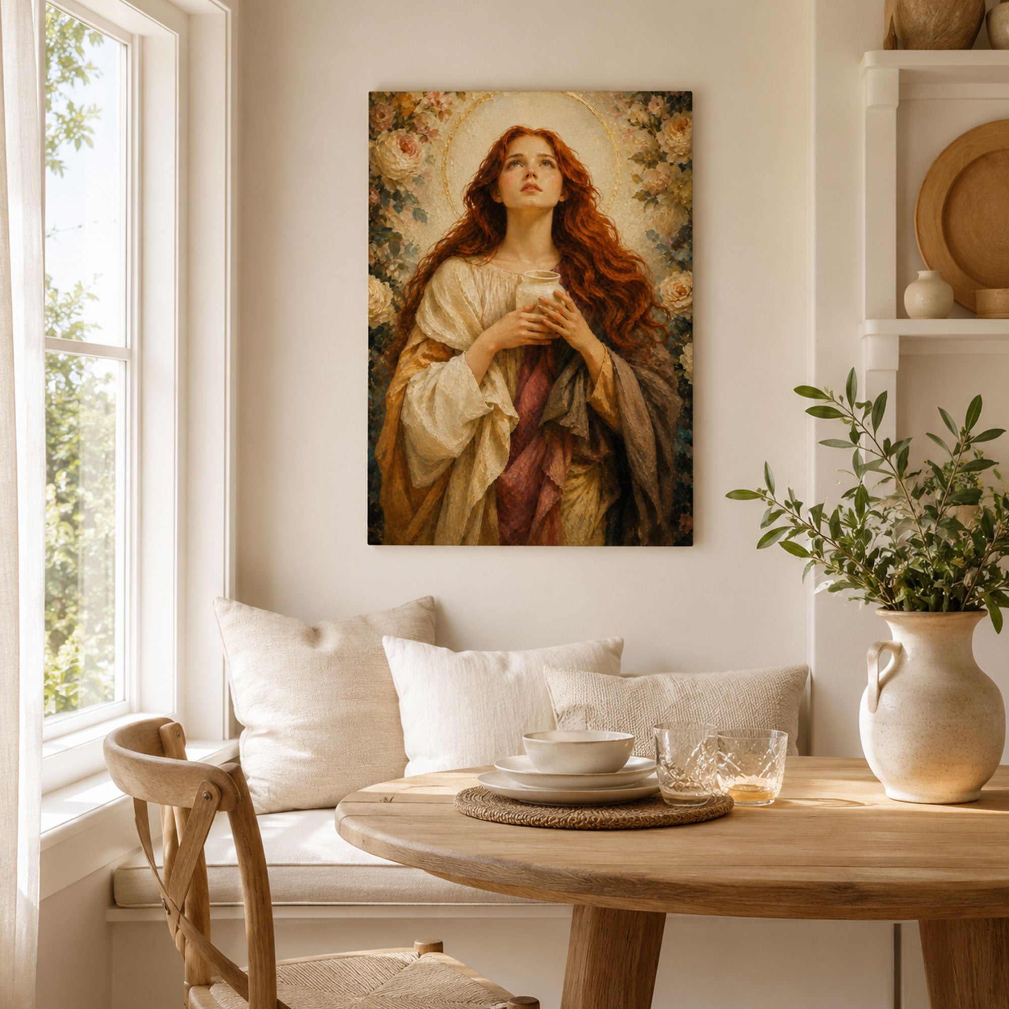 Saint Mary Magdalene Canvas Print, Soft Catholic Faith Decor
