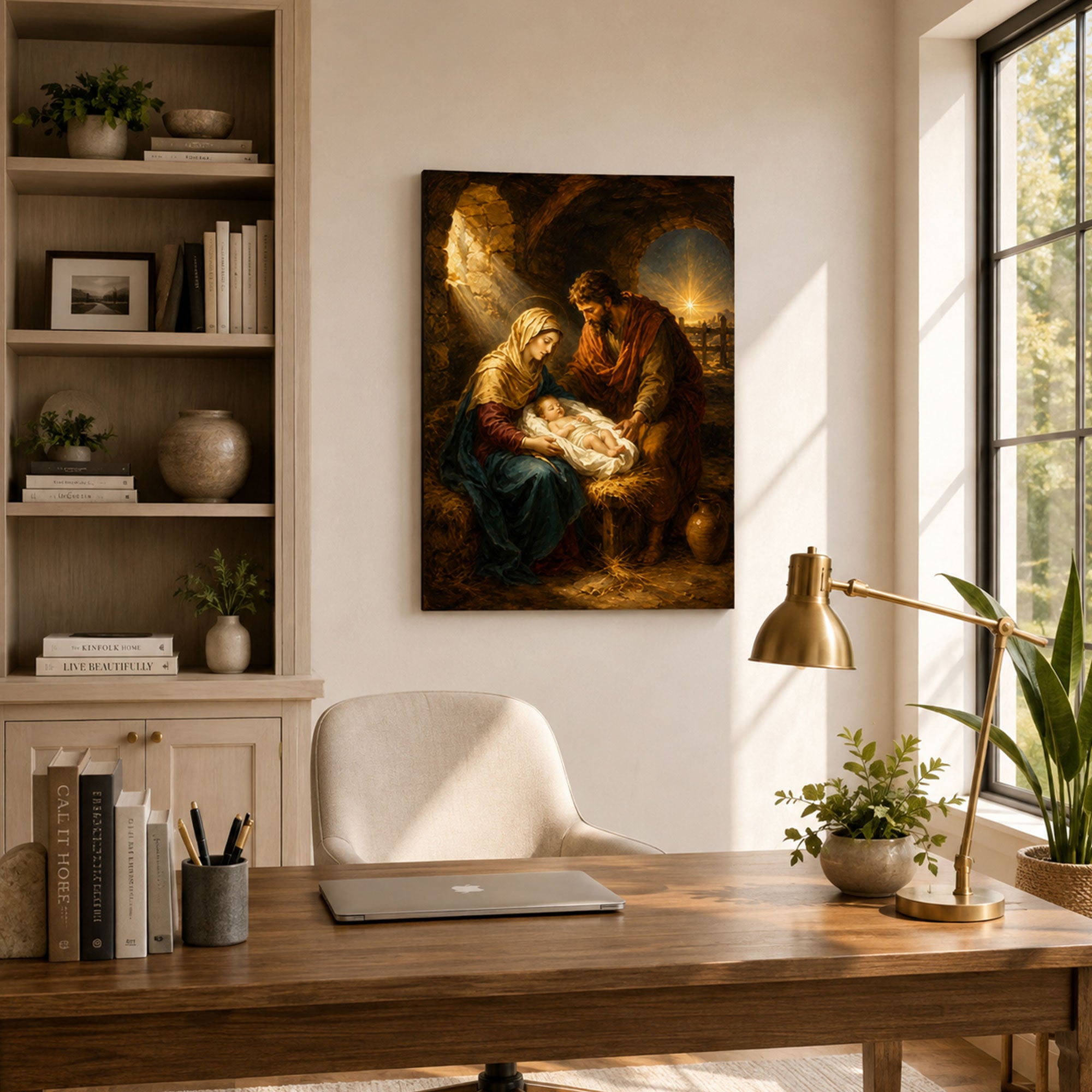 Holy Family Nativity Canvas Print, Baby Jesus Mary and Joseph Christian Wall Decor, Christmas Faith Gift