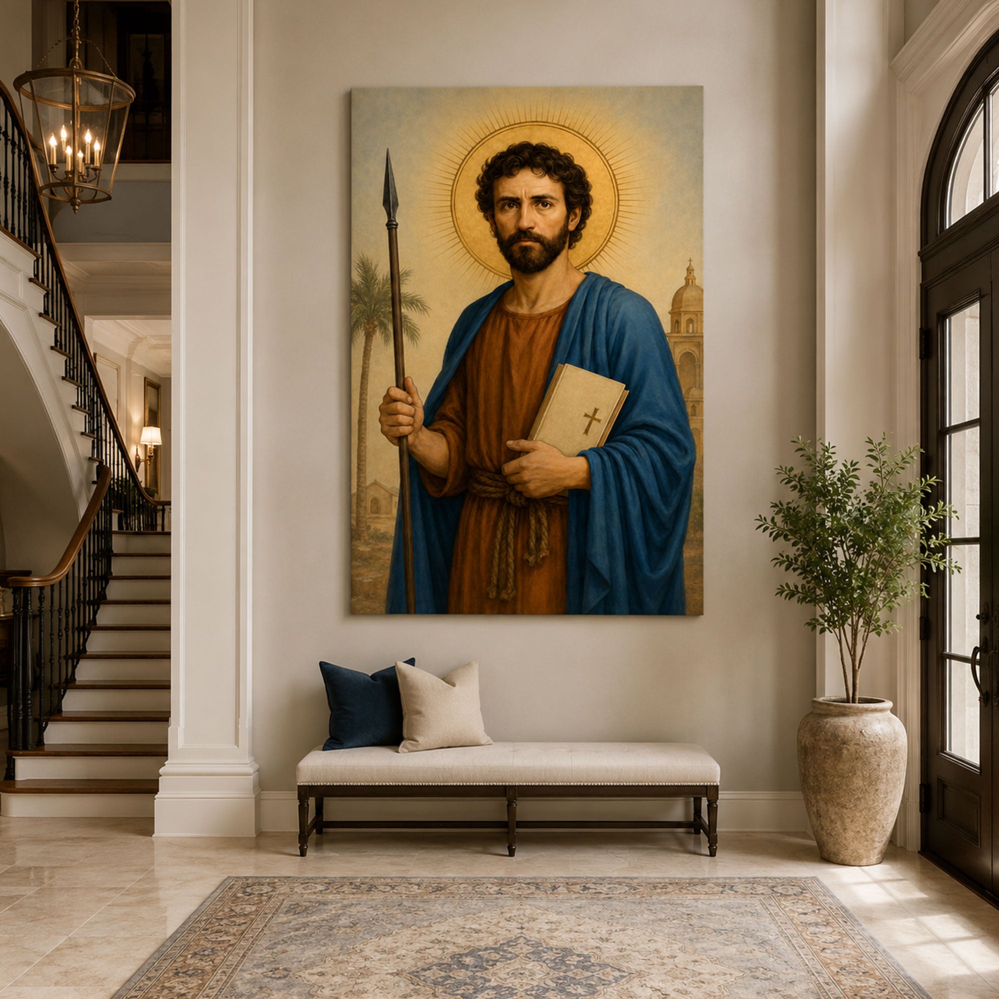 Saint Thomas Apostle Canvas Print, Catholic Apostle Wall Art, Faith Home Decor Gift