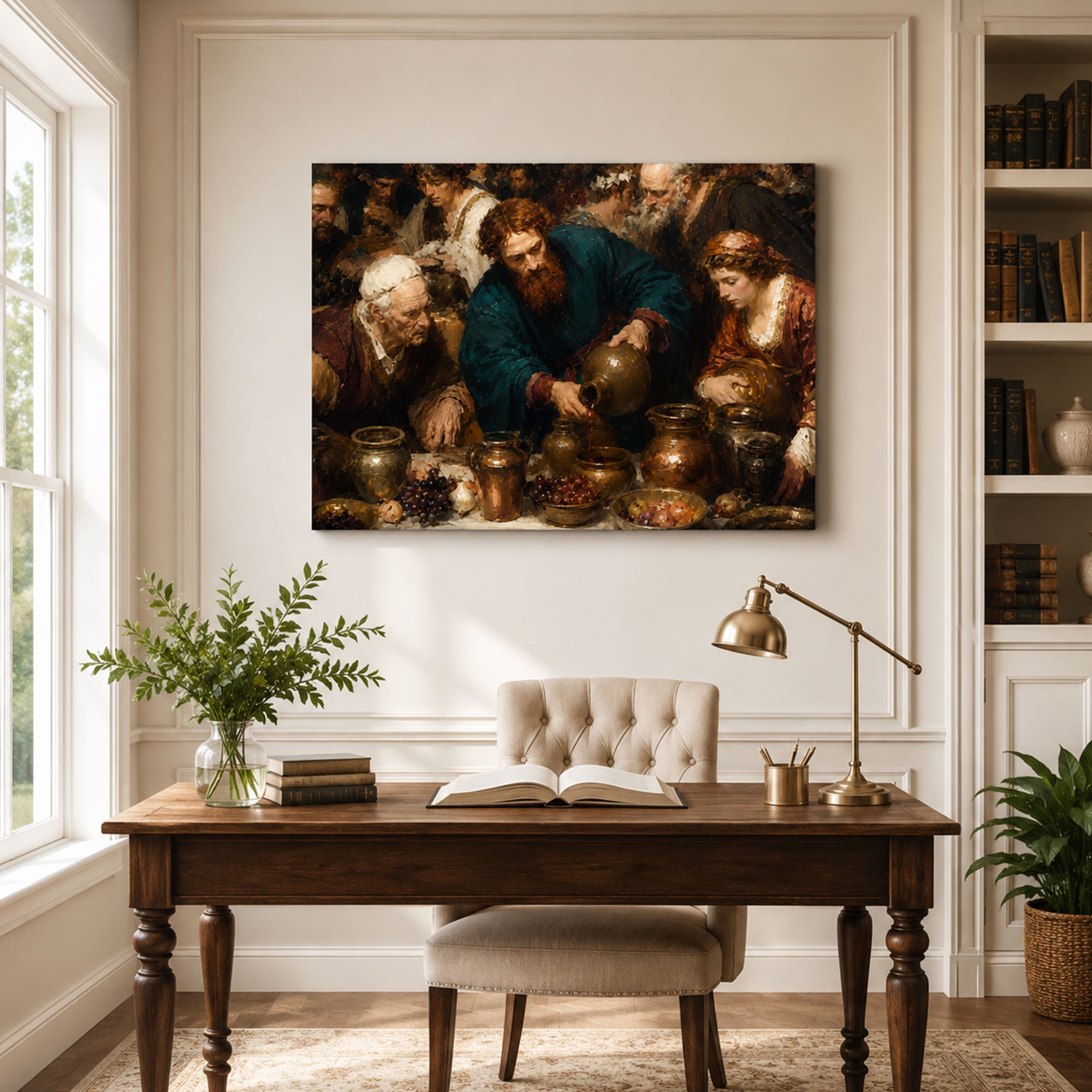 Wedding at Cana Miracle Canvas Print, Christian Home Decor