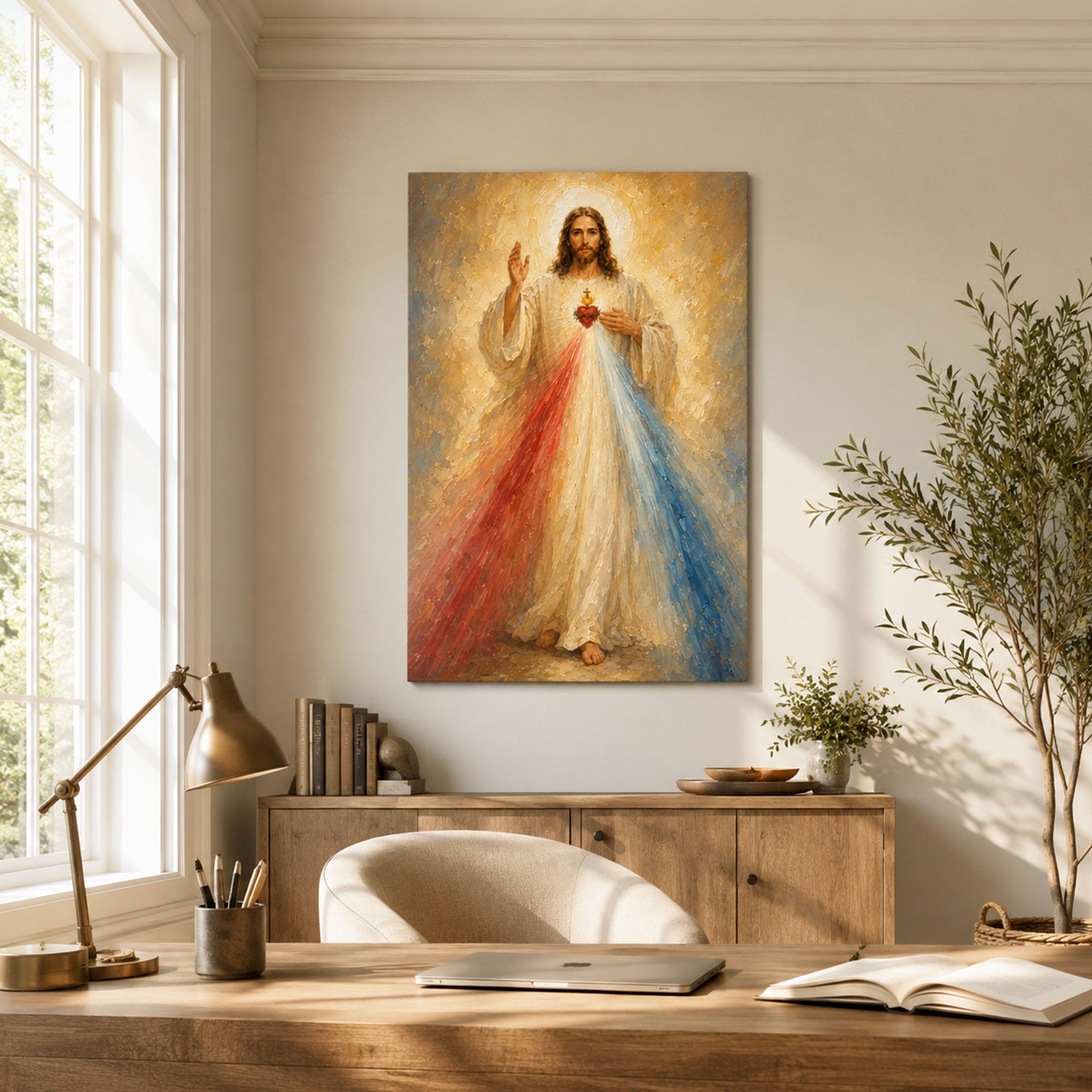 Divine Mercy Jesus Canvas Print, Jesus I Trust in You Catholic Wall Decor, Faith Gift