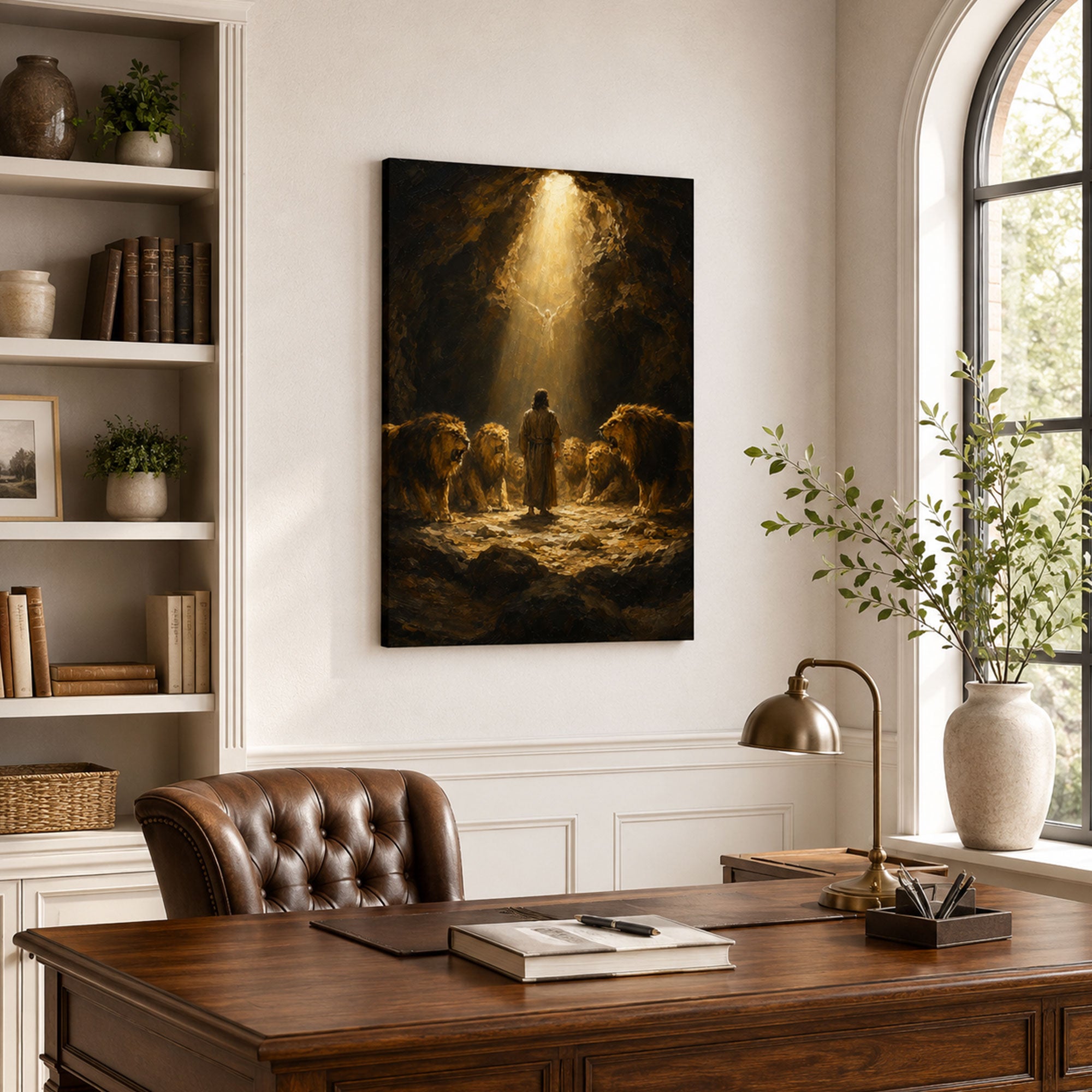 Daniel in the Lions’ Den Canvas Print, Christian Home Decor