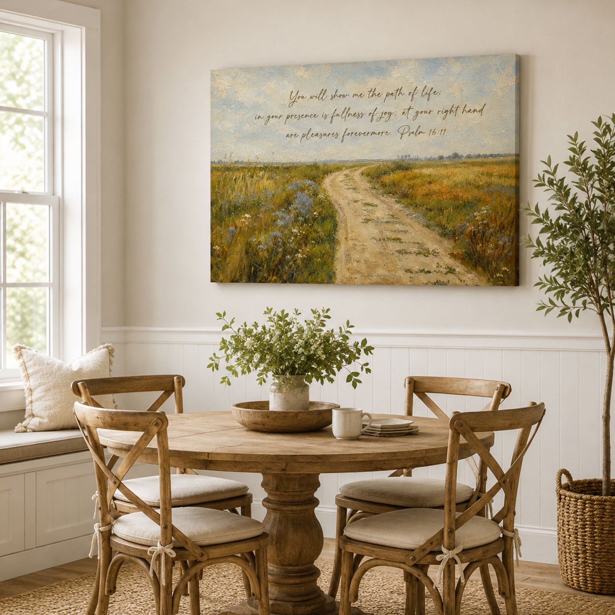 Psalm 16:11 Canvas Print, Path of Life Scripture Christian Decor