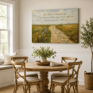 Psalm 16:11 Canvas Print, Path of Life Scripture Christian Decor