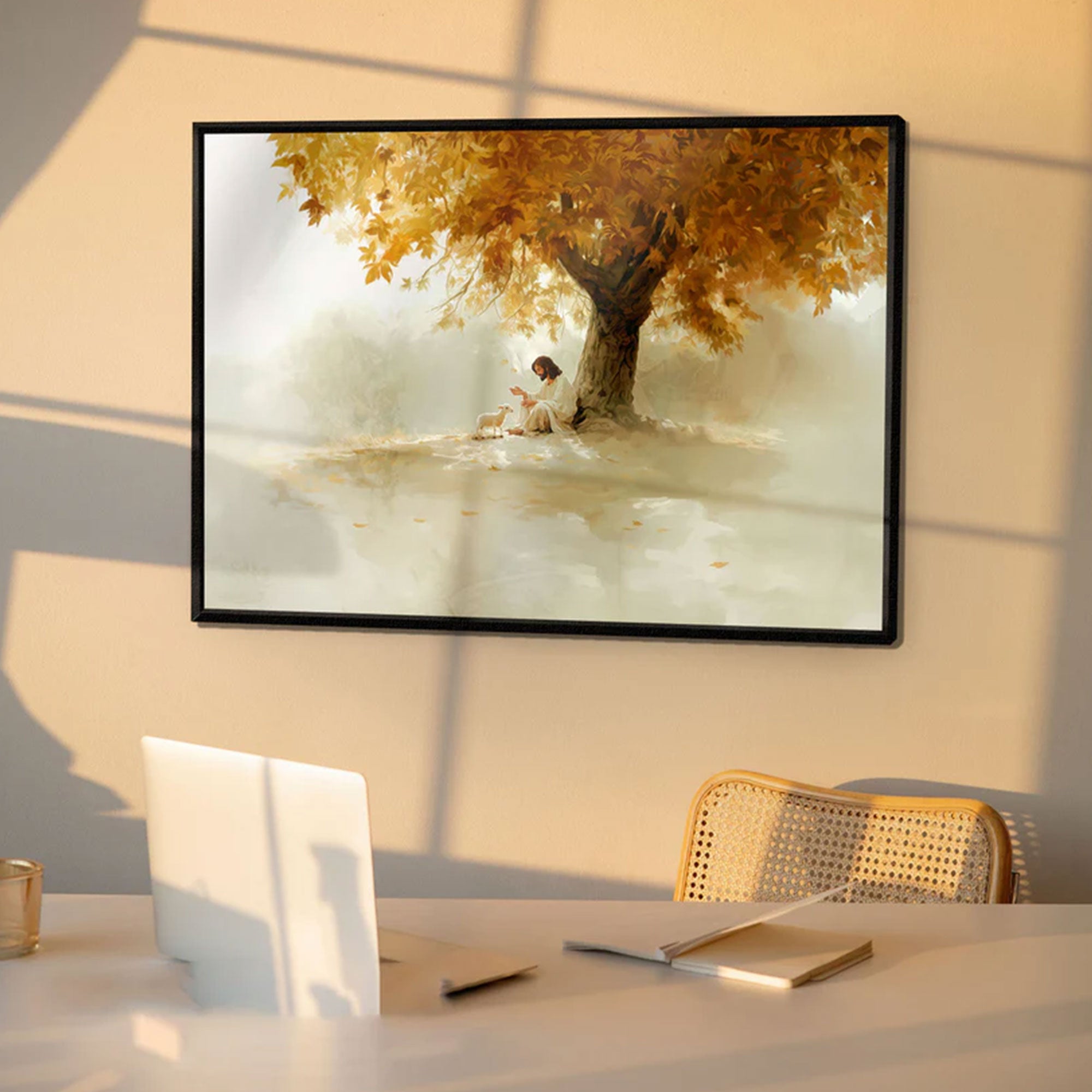 Christ’s Welcome Canvas Print, Jesus Open Arms Wall Art, Christian Faith Decor, Inspirational Religious Artwork