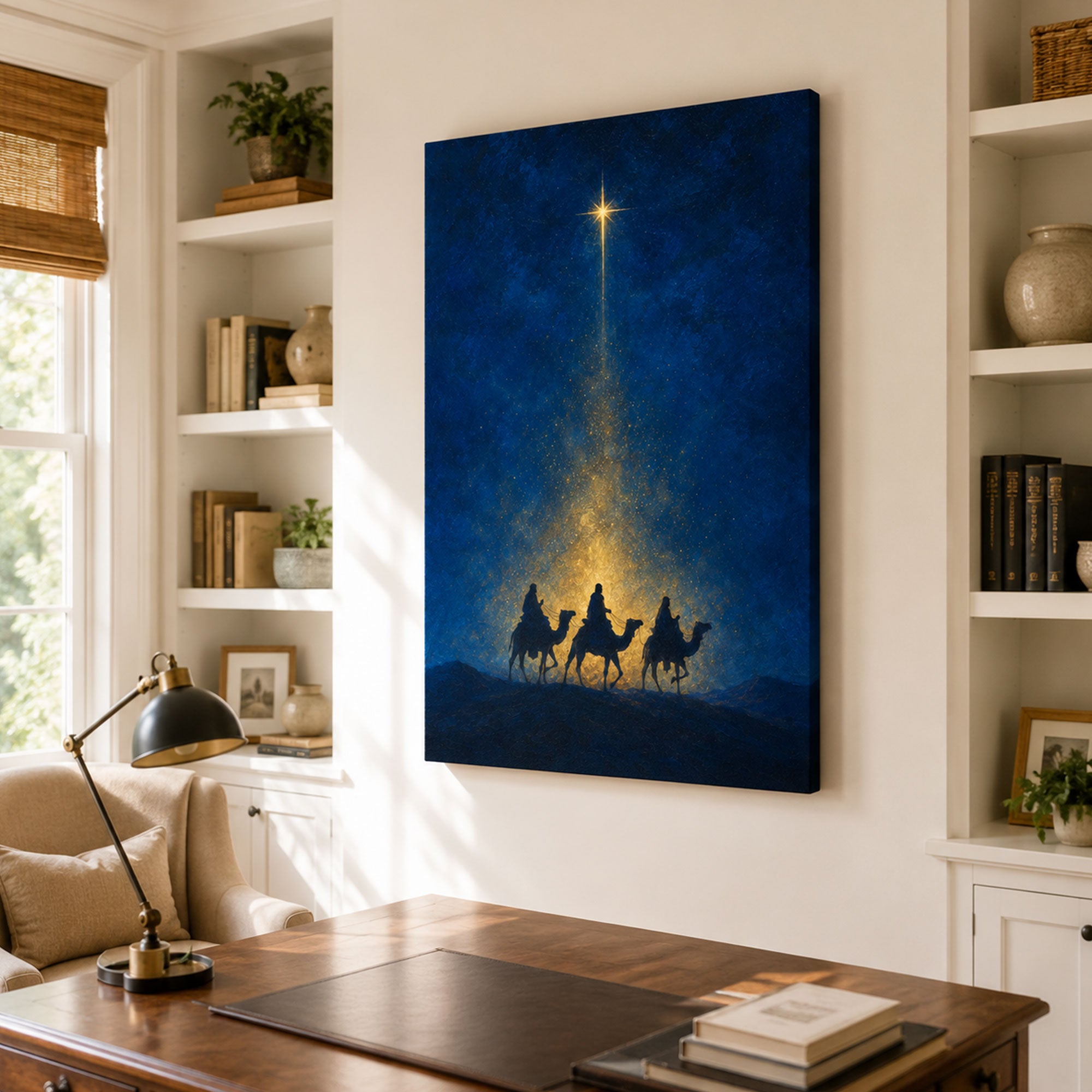 Journey of the Magi Canvas Print, Star of Bethlehem Christian Decor