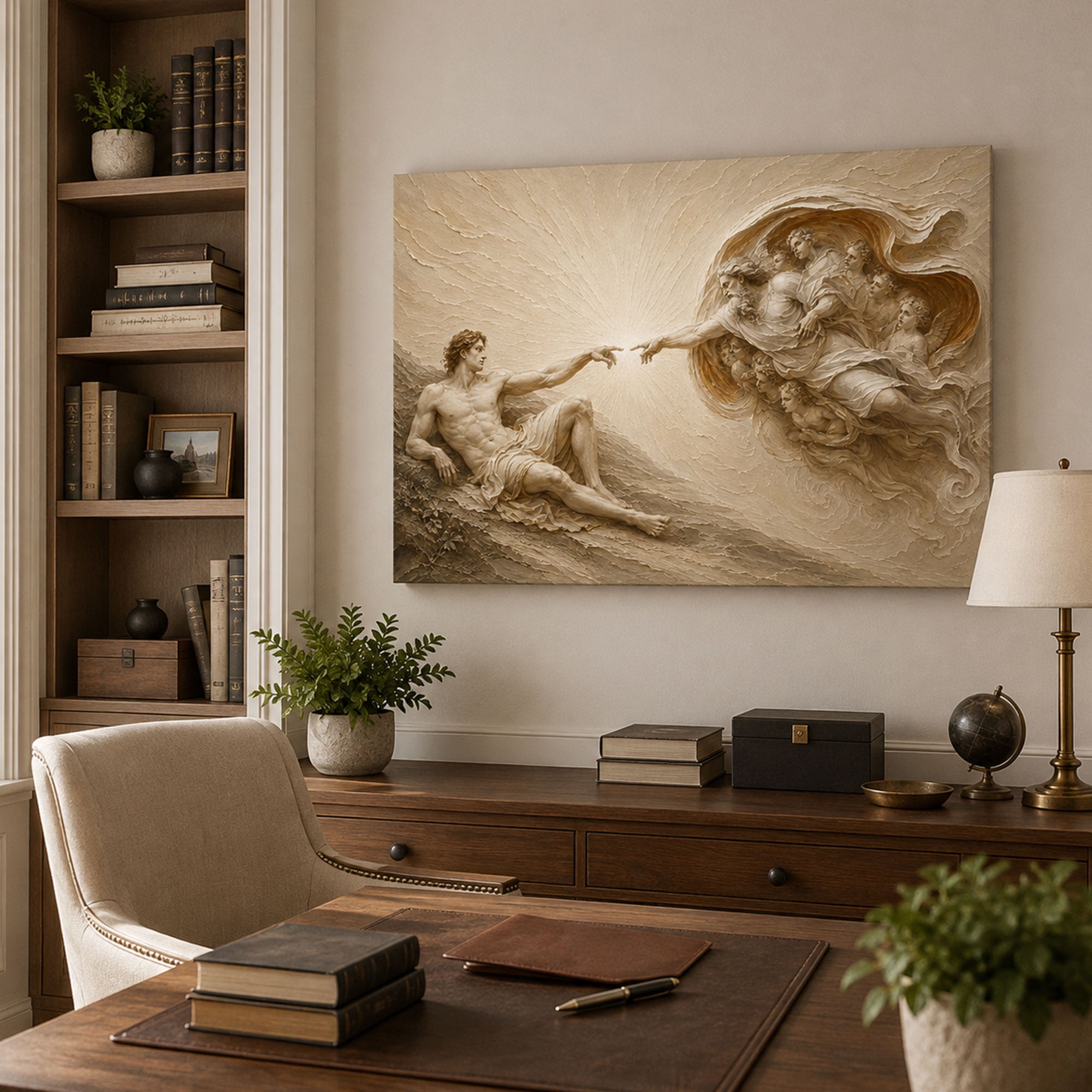 Creation of Adam Canvas Print, God Reaching to Man, Christian Wall Decor
