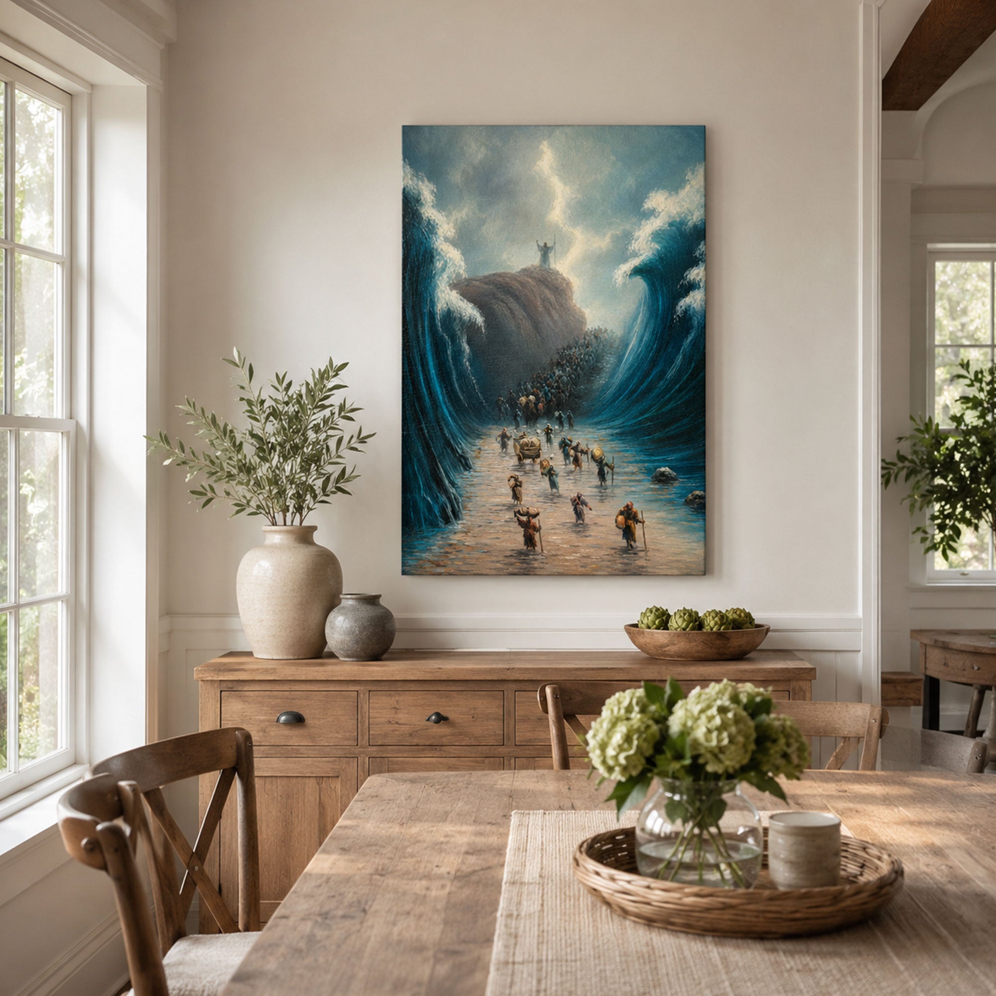 Exodus Red Sea Miracle Canvas Print, Christian Home Decor